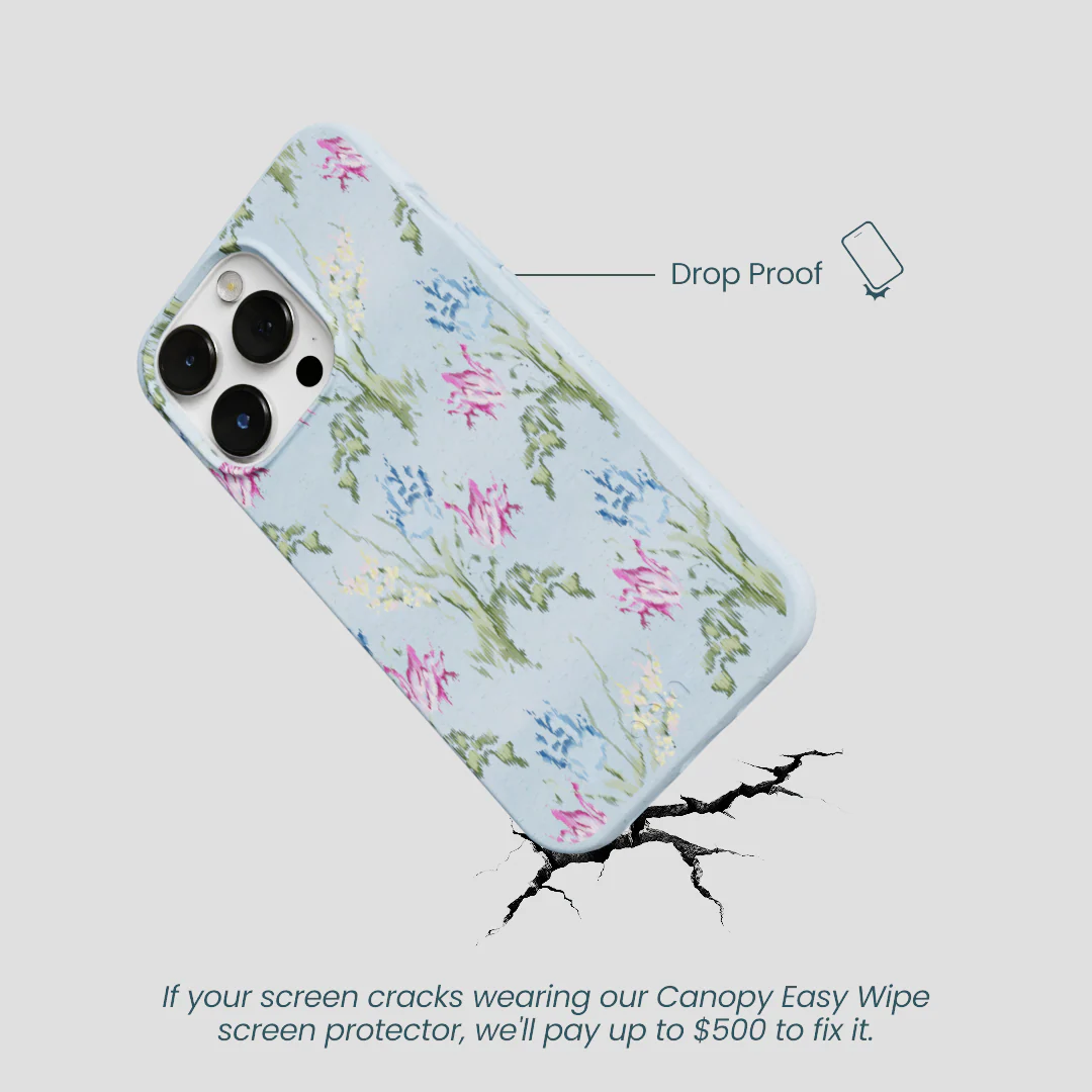 Powder Blue Floral Tapestry iPhone 13 Pro Case - Image 5