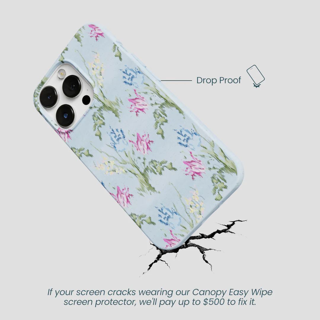 Powder Blue Floral Tapestry iPhone 13 Pro Max Case - Image 5
