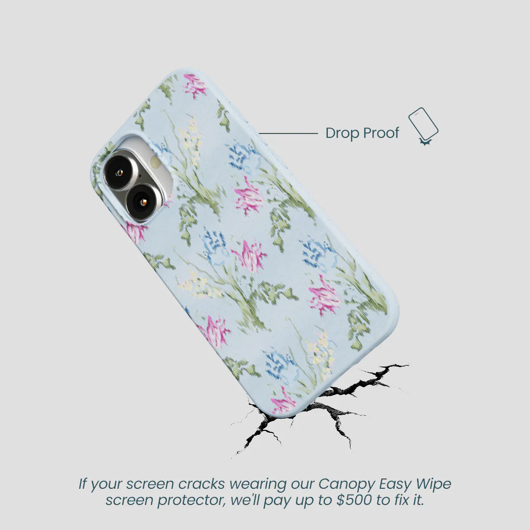 Powder Blue Floral Tapestry iPhone 16 Case - Image 5
