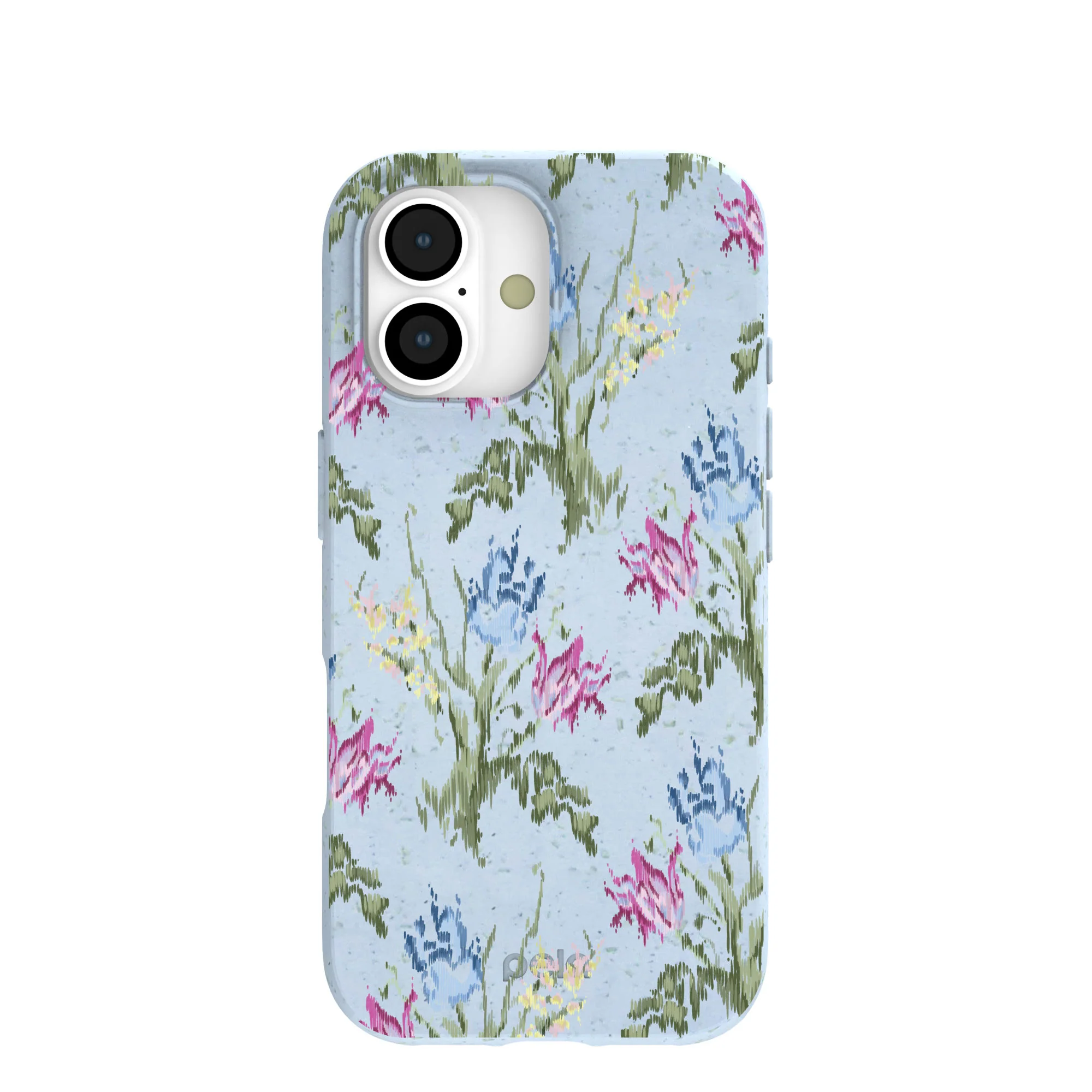 Powder Blue Floral Tapestry iPhone 17 Case