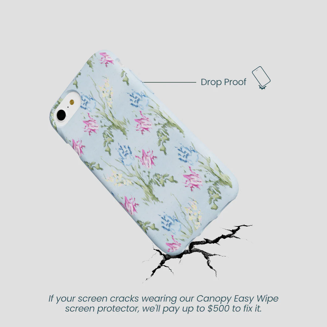 Powder Blue Floral Tapestry iPhone 6/6s/7/8/SE Case - Image 5