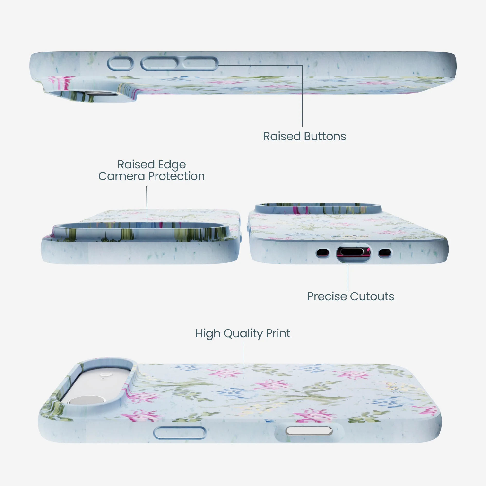 Powder Blue Floral Tapestry iPhone Air Case - Image 3