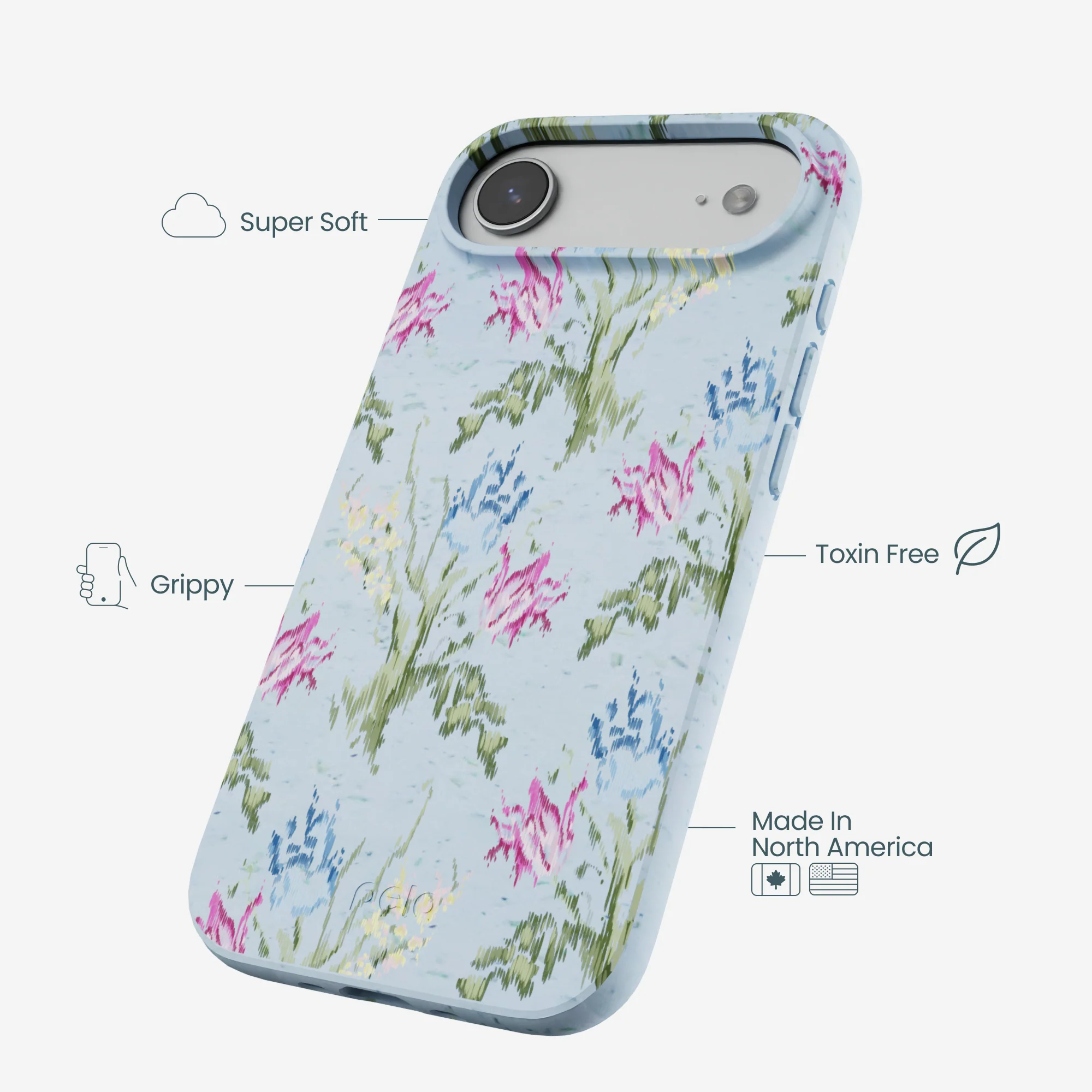 Powder Blue Floral Tapestry iPhone Air Case - Image 4