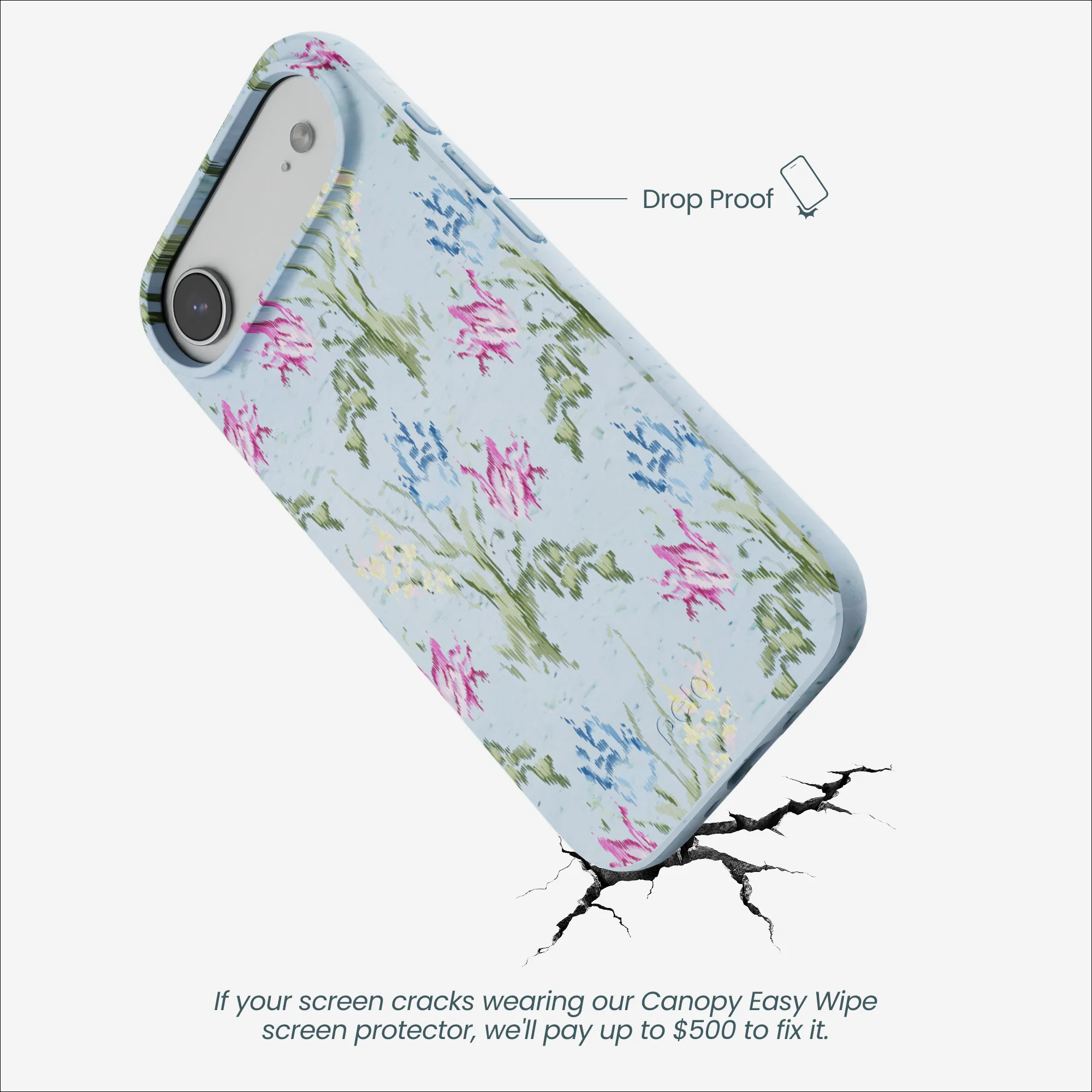 Powder Blue Floral Tapestry iPhone Air Case - Image 5