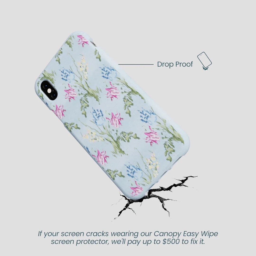 Powder Blue Floral Tapestry iPhone XR Case - Image 5