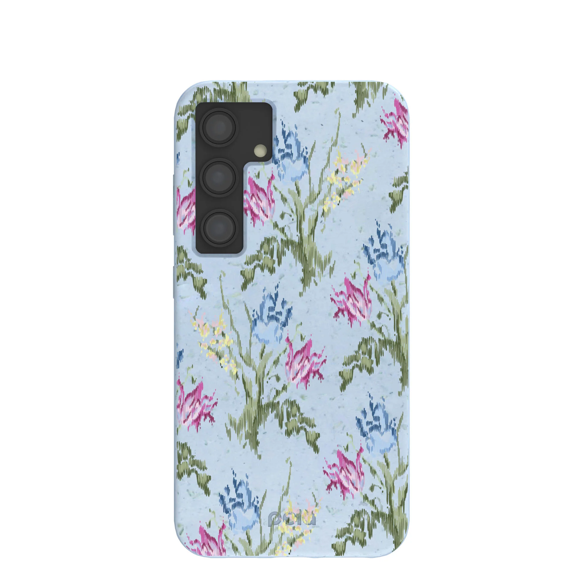 Powder Blue Floral Tapestry Samsung Galaxy S24 Case