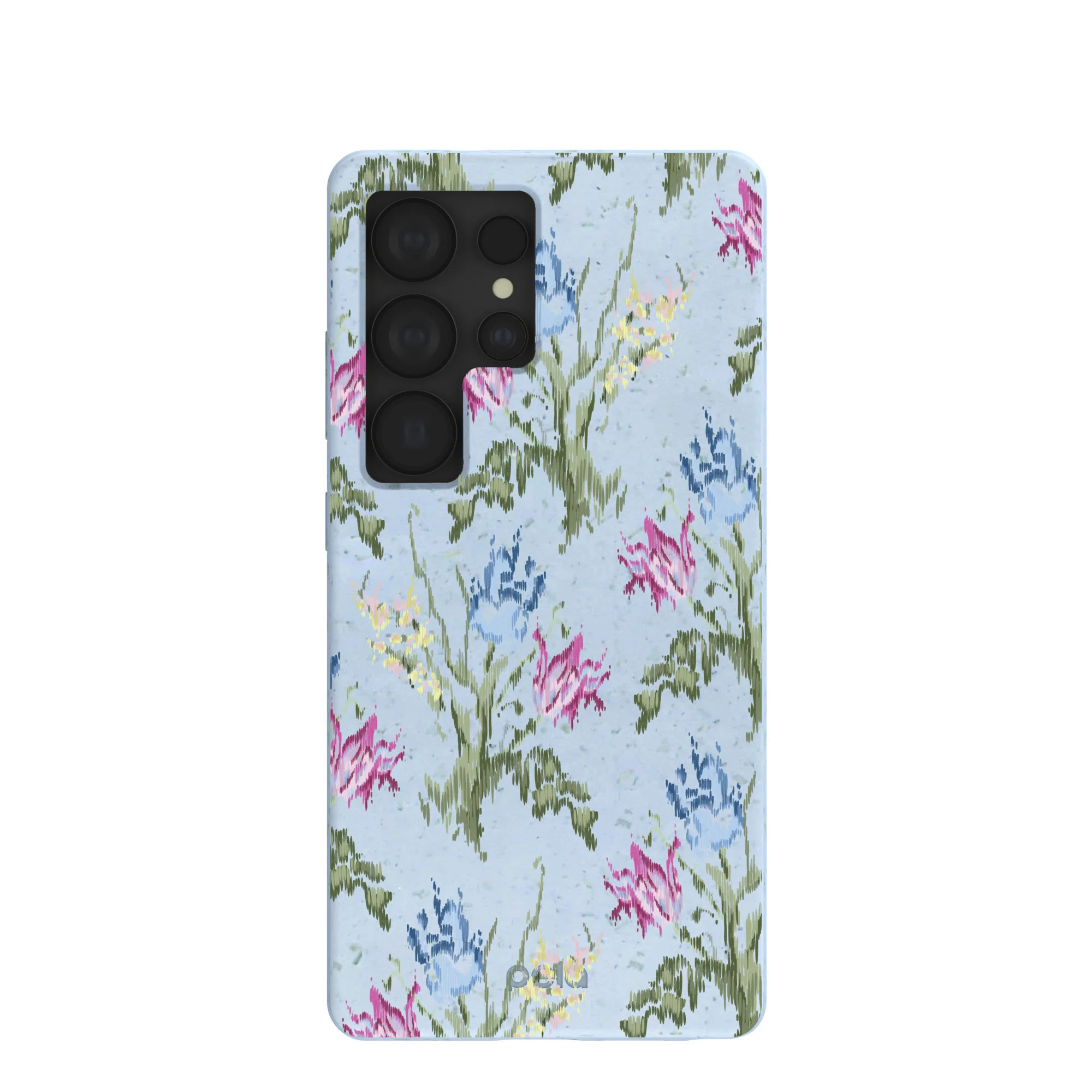 Powder Blue Floral Tapestry Samsung Galaxy S25 Ultra Case