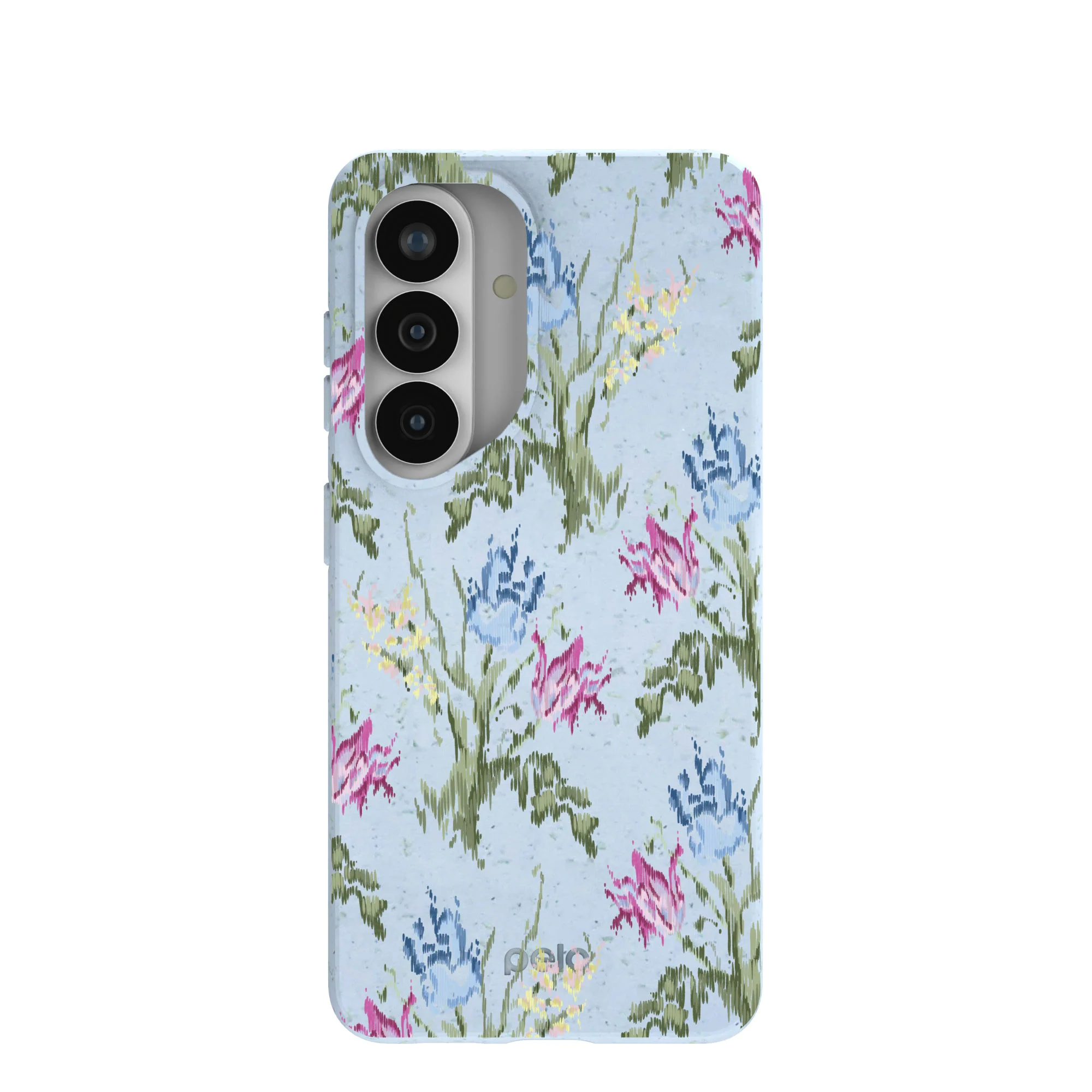 Powder Blue Floral Tapestry Samsung Galaxy S26 Case