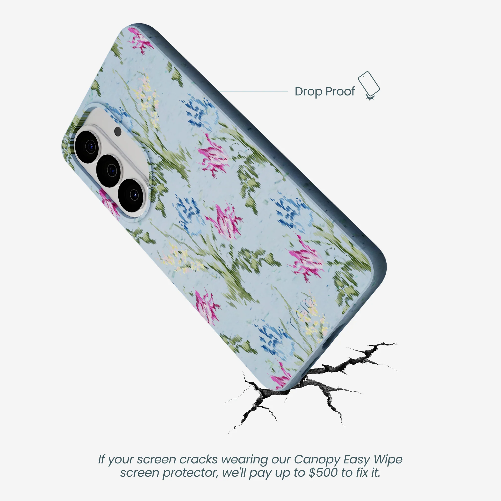 Powder Blue Floral Tapestry Samsung Galaxy S26 Case - Image 4
