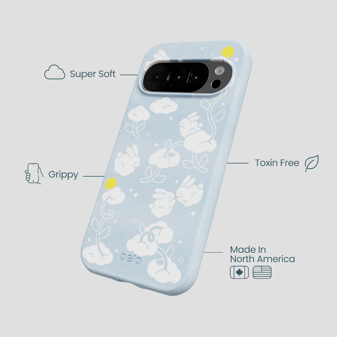 Powder Blue Fluffy Flower Google Pixel 10/10 Pro Case - Image 4