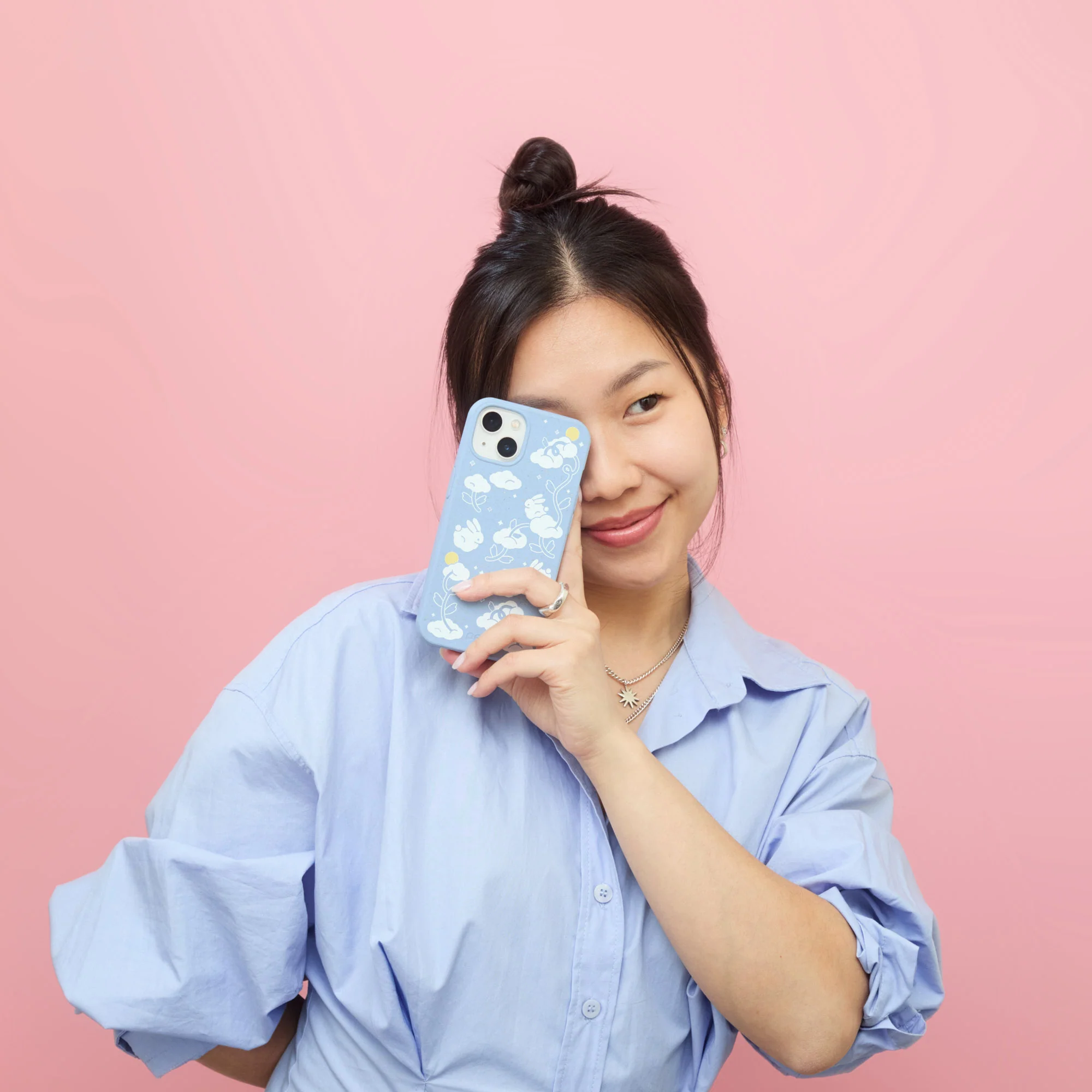 Powder Blue Fluffy Flower Google Pixel 9 Pro XL Case - Image 6