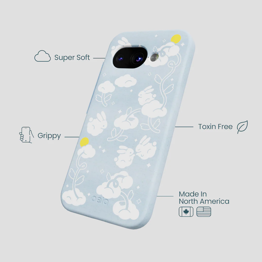 Powder Blue Fluffy Flower Google Pixel 9a Case - Image 4