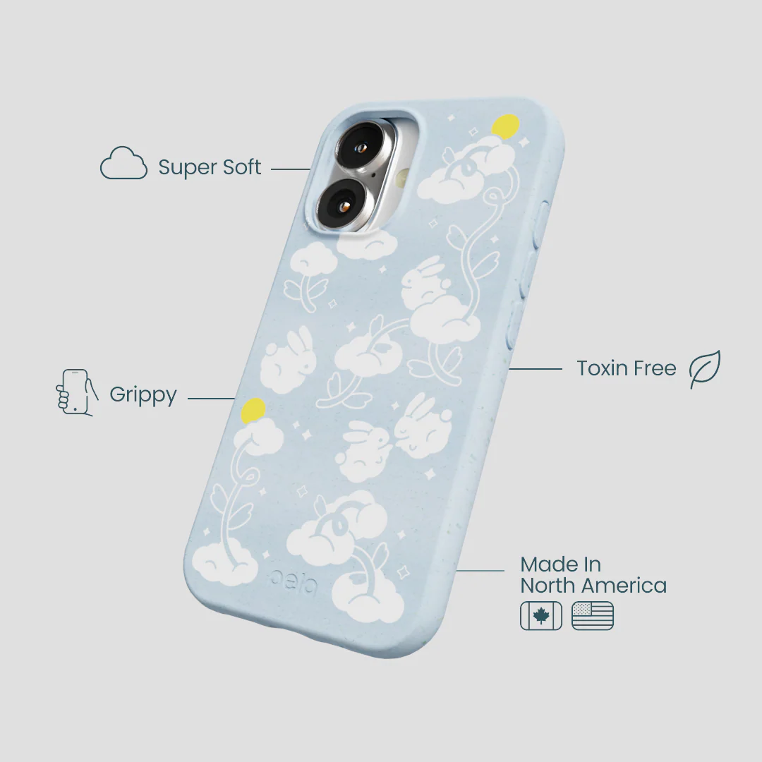Powder Blue Fluffy Flower iPhone 16 Case - Image 4