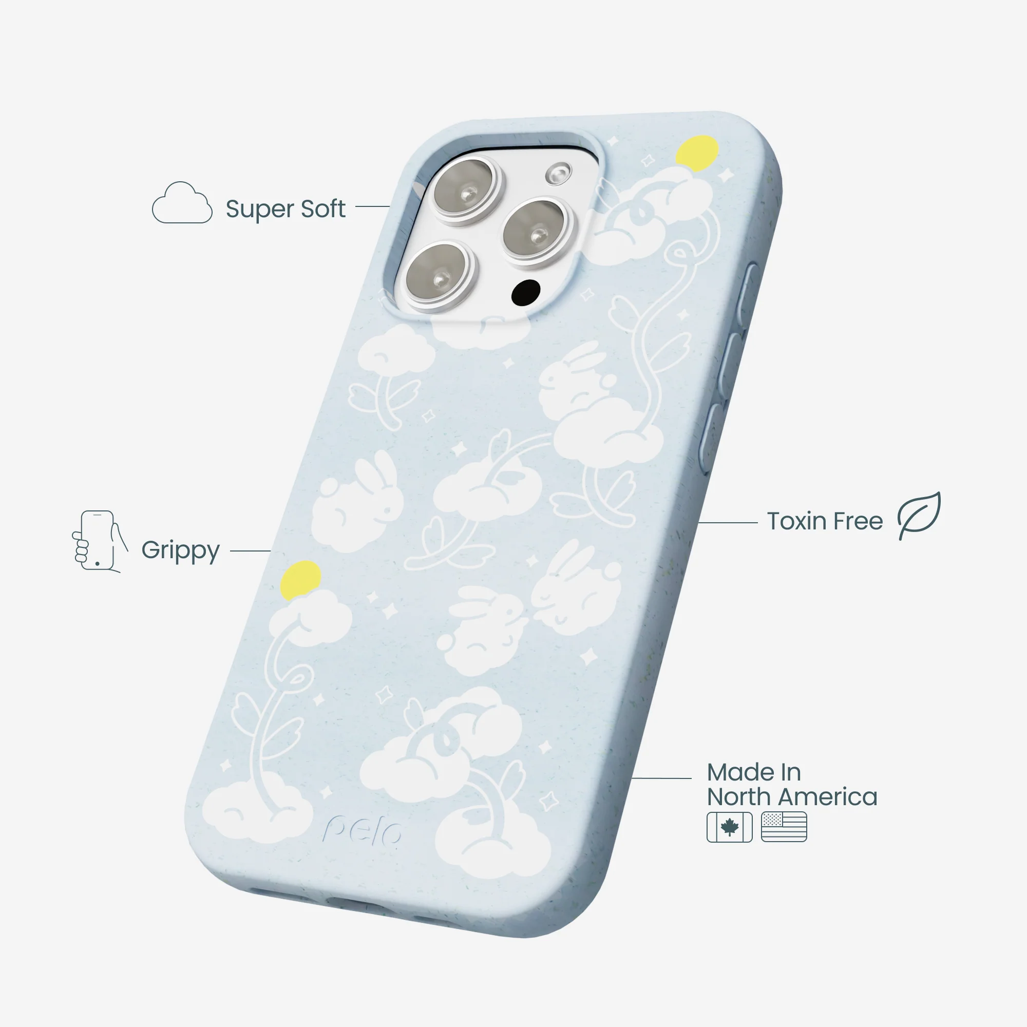 Powder Blue Fluffy Flower iPhone 16 Pro Max Case - Image 4