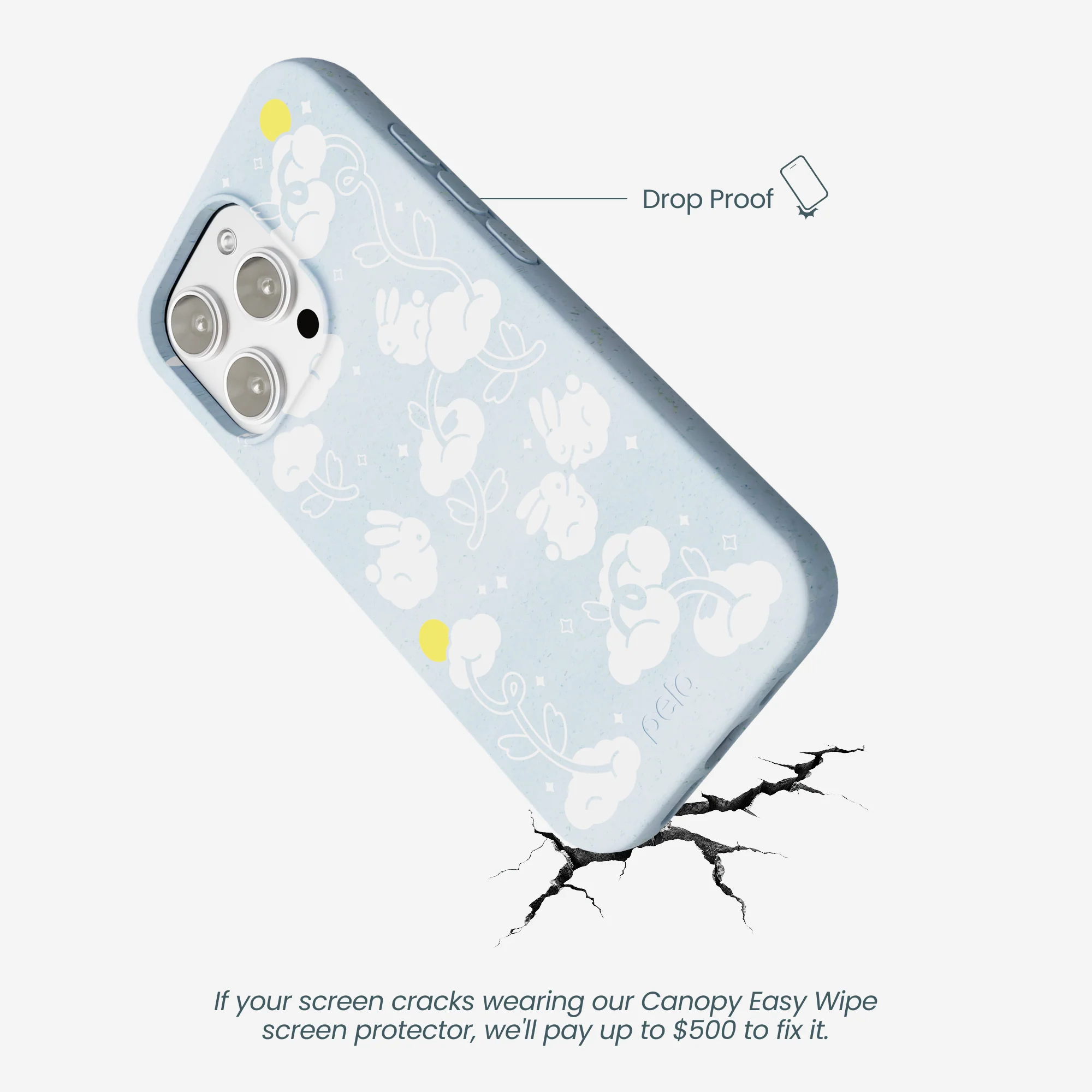 Powder Blue Fluffy Flower iPhone 16 Pro Max Case - Image 5