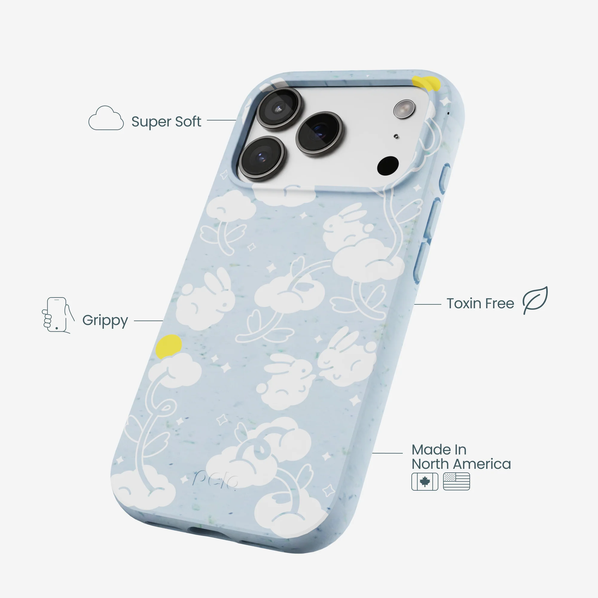 Powder Blue Fluffy Flower iPhone 17 Pro Case - Image 4
