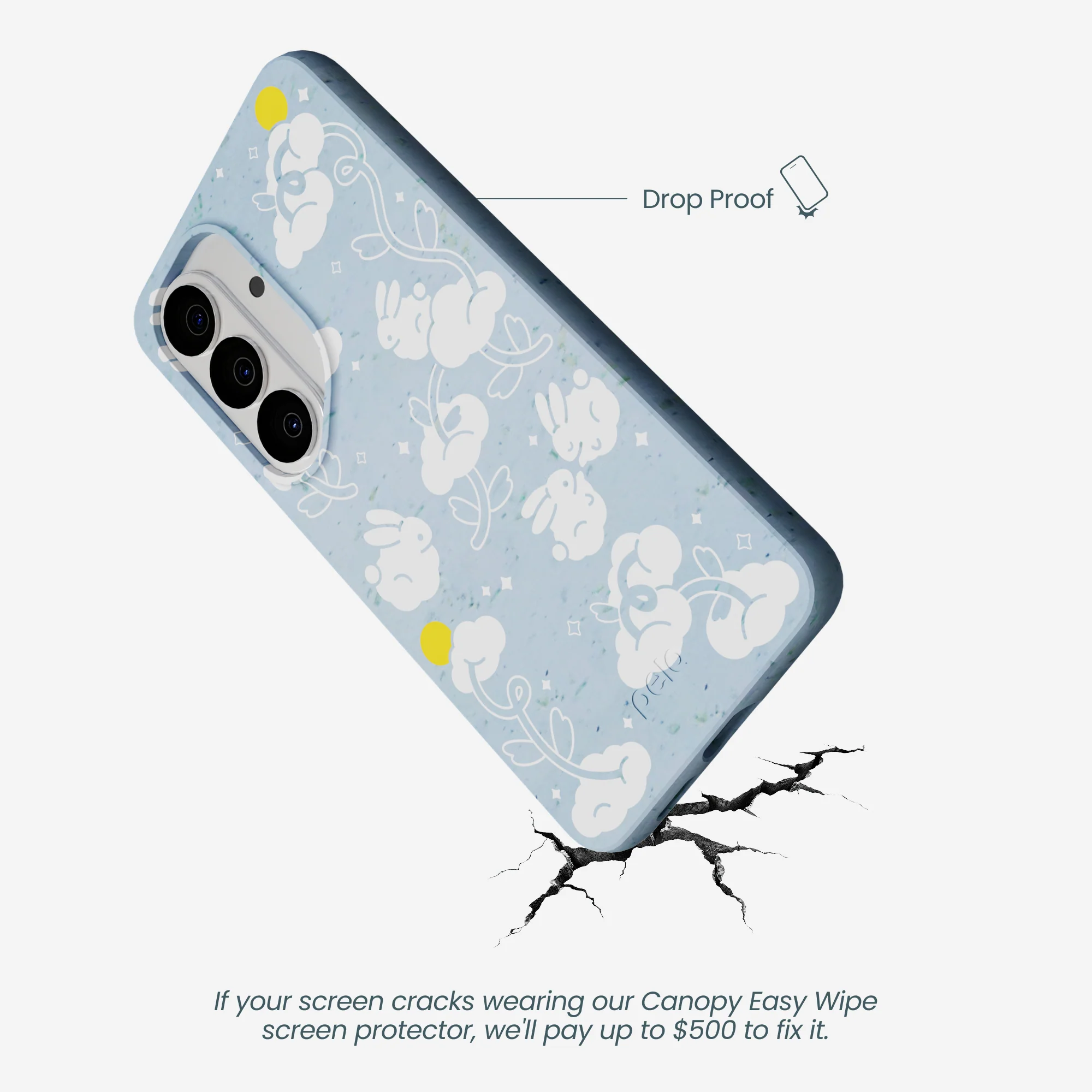 Powder Blue Fluffy Flower Samsung Galaxy S26 Case - Image 5