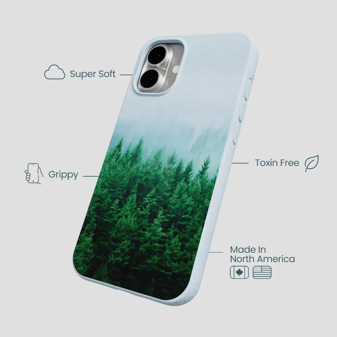 Powder Blue Forest Mist iPhone 16 Plus Case - Image 4