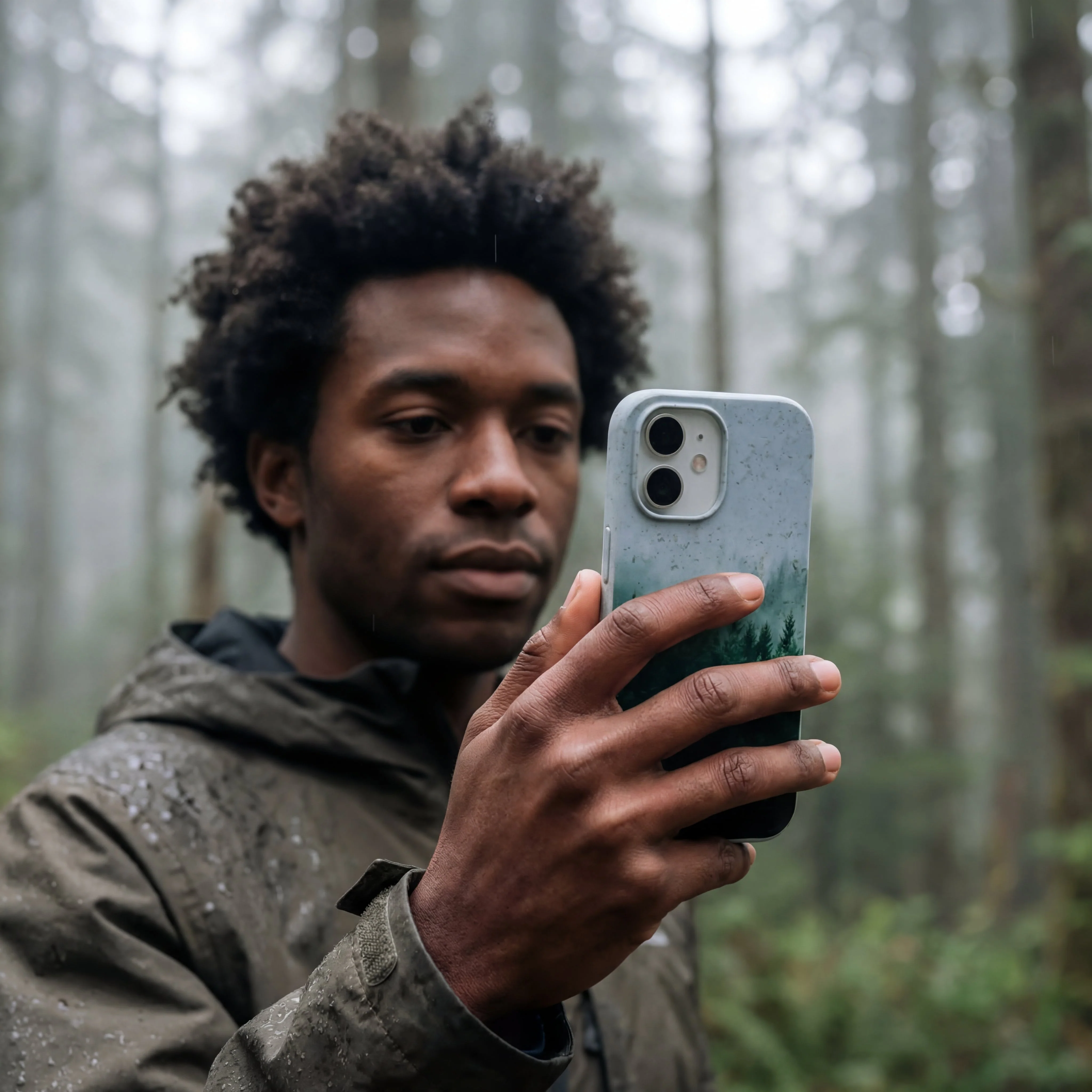 Powder Blue Forest Mist iPhone 16 Pro Case - Image 2
