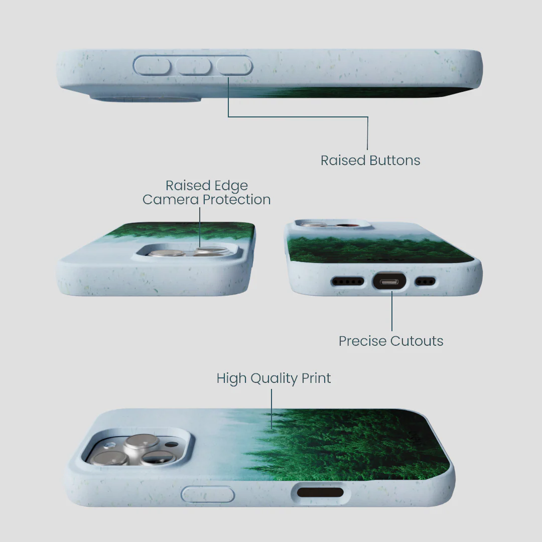 Powder Blue Forest Mist iPhone 16 Pro Case - Image 3