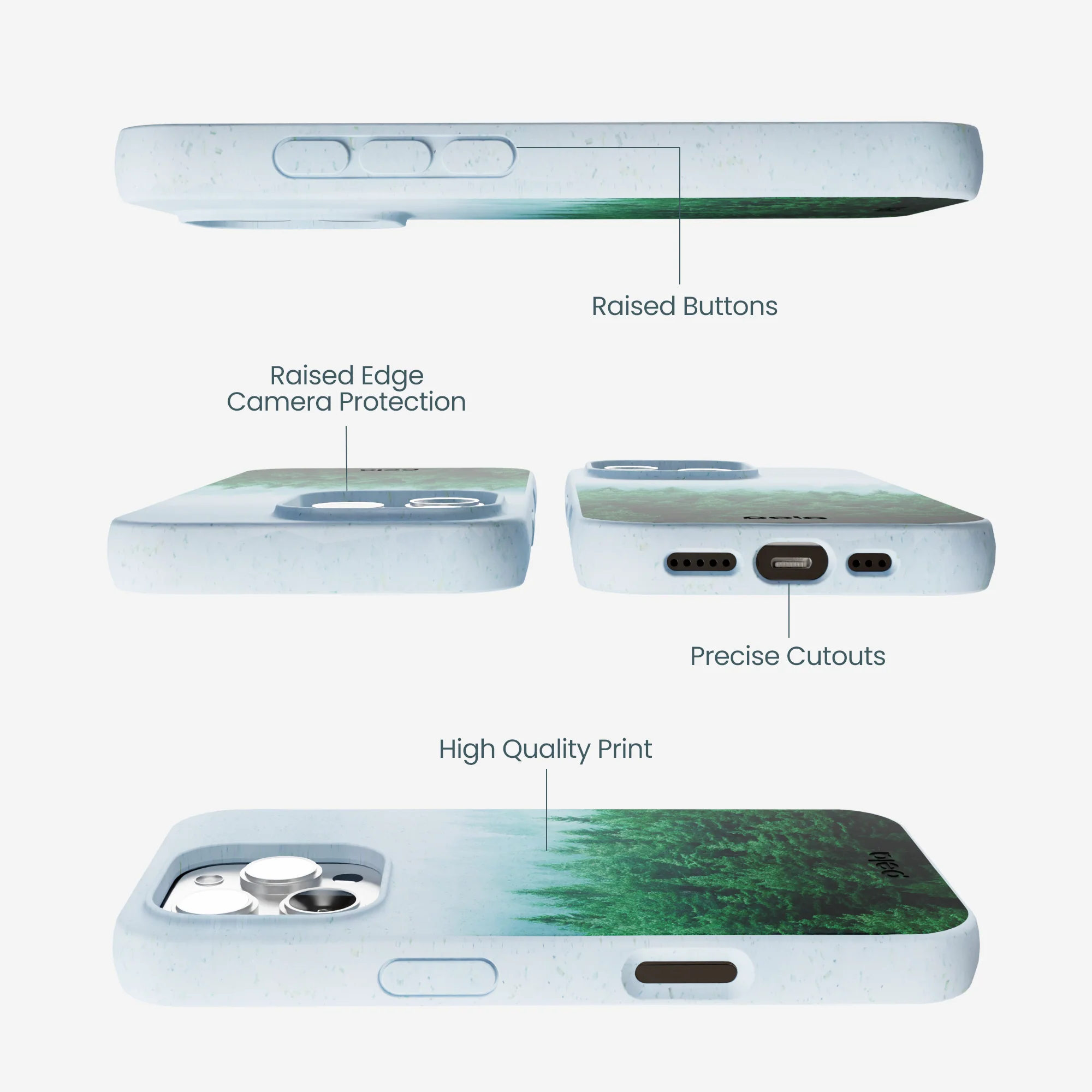 Powder Blue Forest Mist iPhone 16 Pro Max Case - Image 3