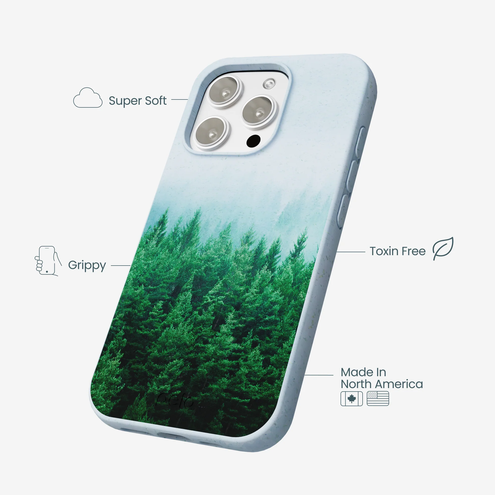 Powder Blue Forest Mist iPhone 16 Pro Max Case - Image 4