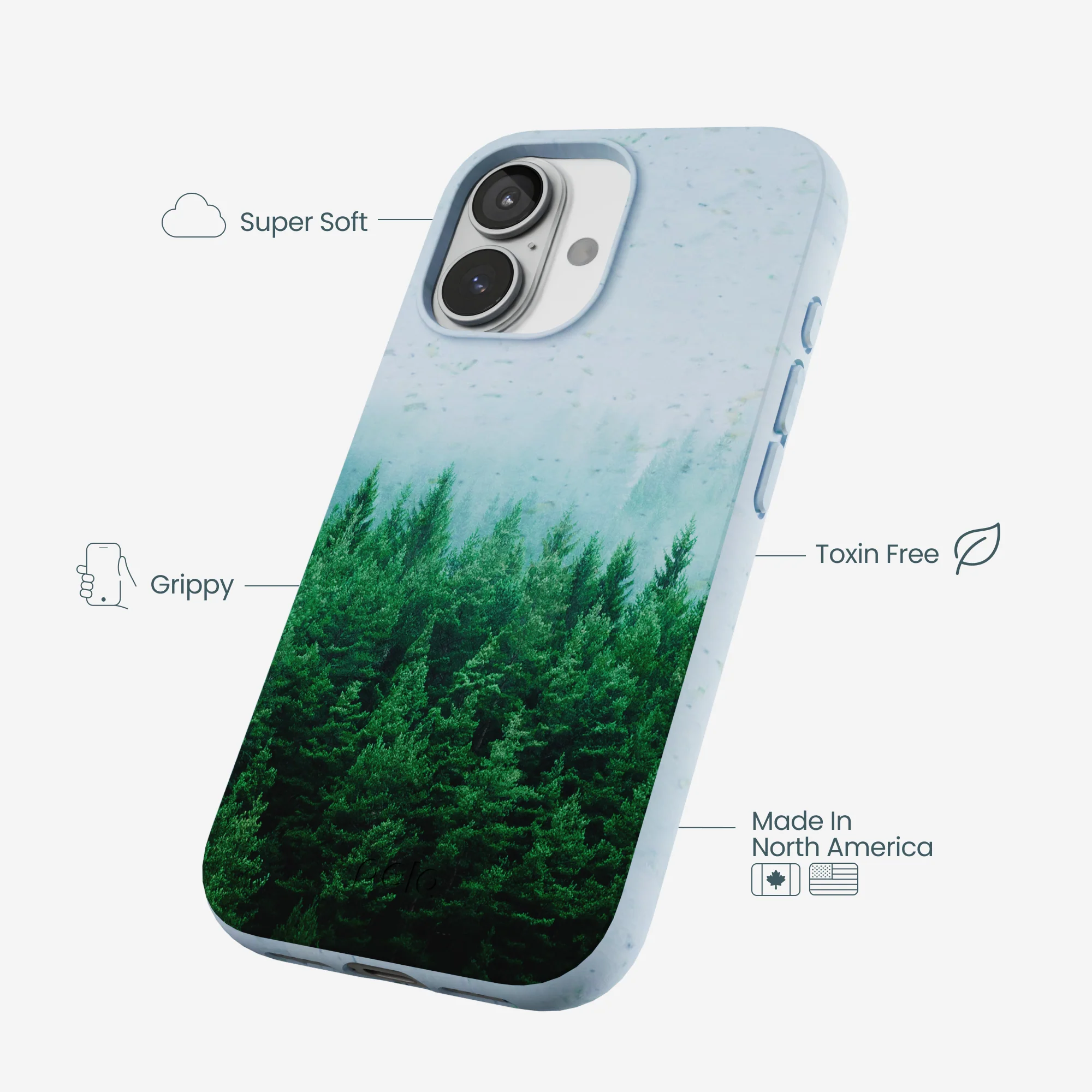 Powder Blue Forest Mist iPhone 17 Case - Image 4