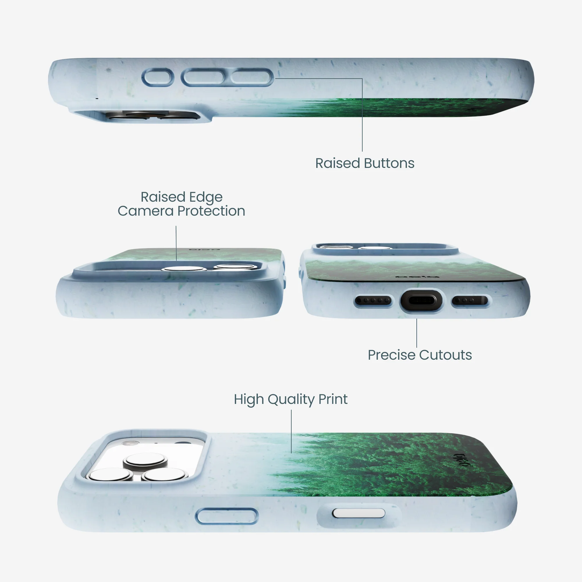 Powder Blue Forest Mist iPhone 17 Pro Case - Image 3