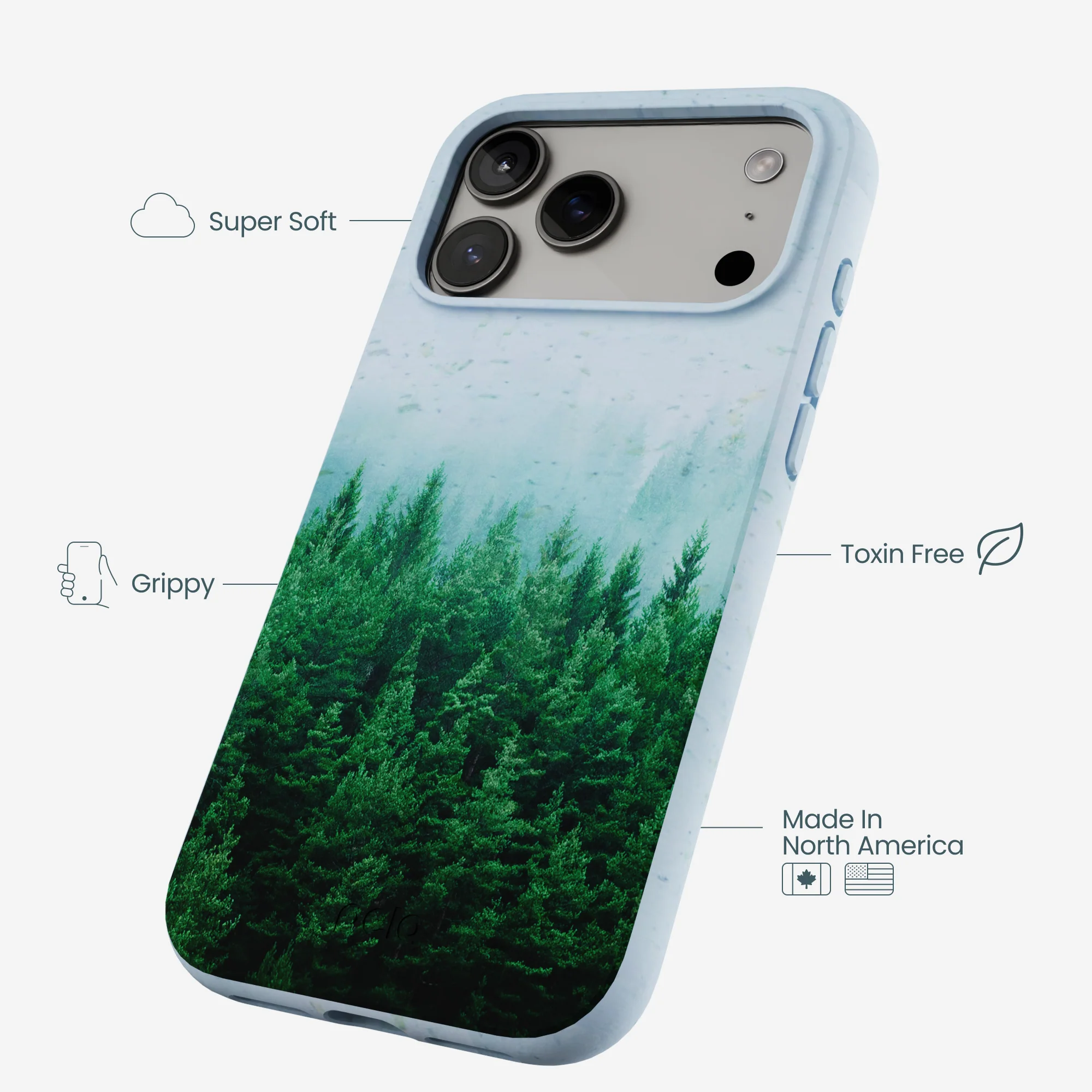Powder Blue Forest Mist iPhone 17 Pro Max Case - Image 4