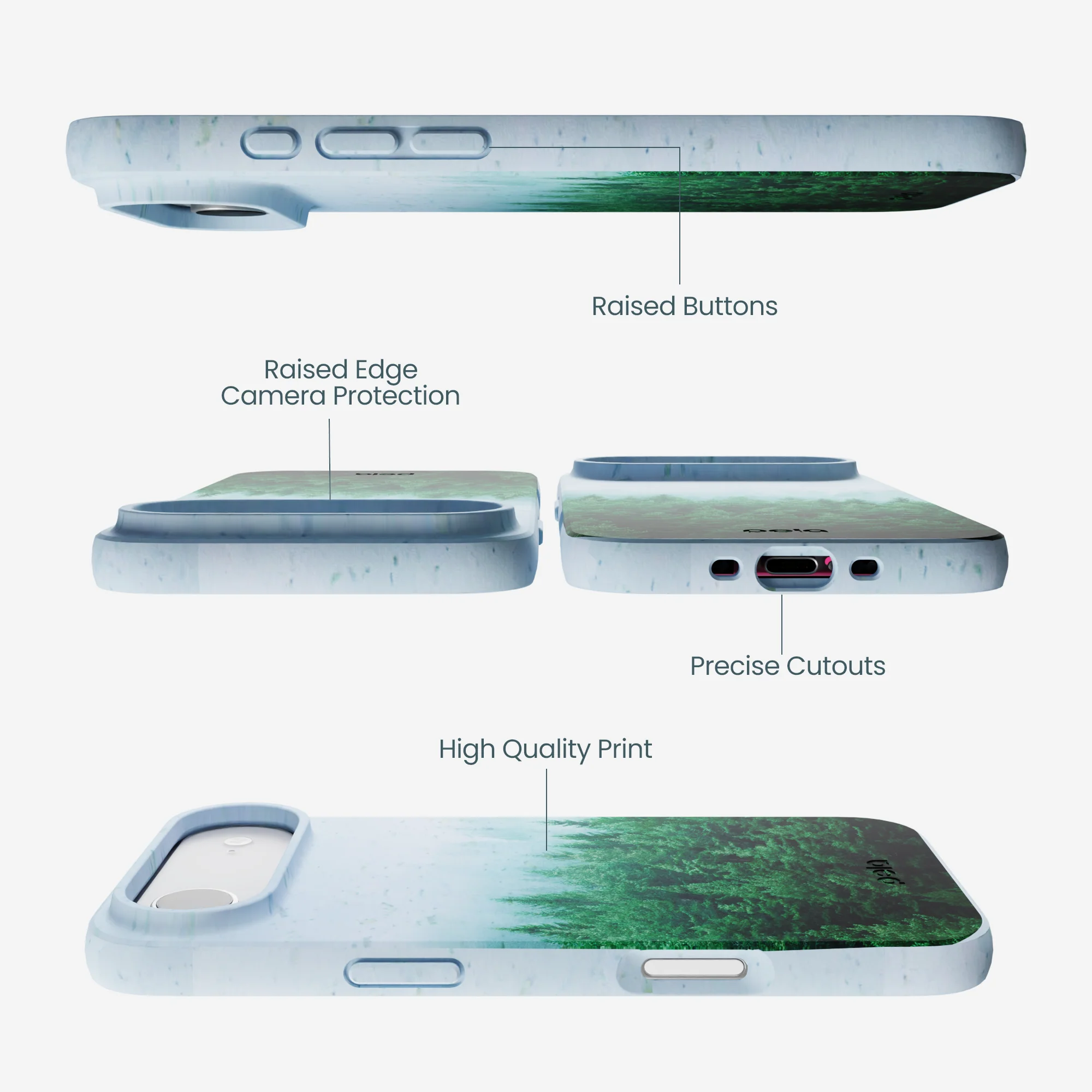 Powder Blue Forest Mist iPhone Air Case - Image 3