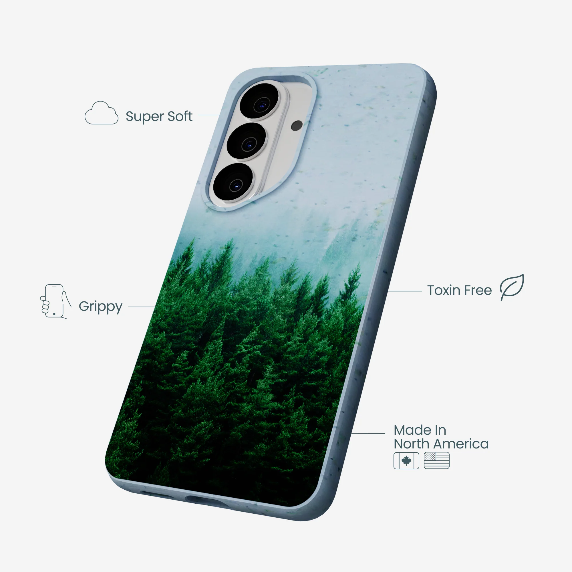 Powder Blue Forest Mist Samsung Galaxy S26 Case - Image 3