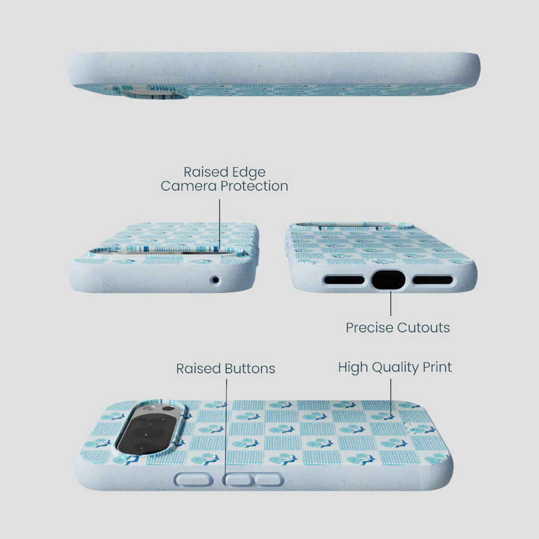 Powder Blue Garden Grid Google Pixel 10/10 Pro Case - Image 2