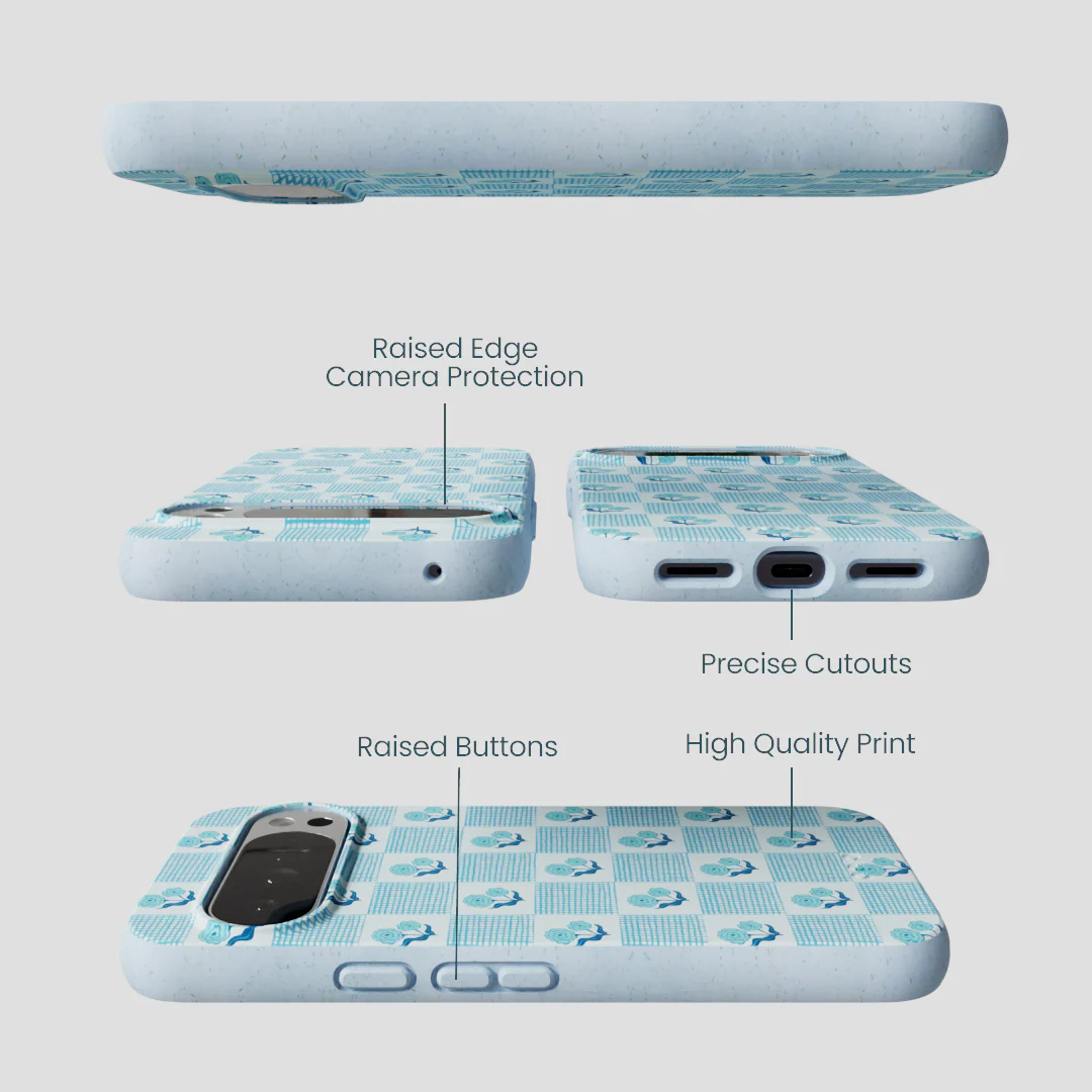 Powder Blue Garden Grid Google Pixel 10 Pro XL Case - Image 2