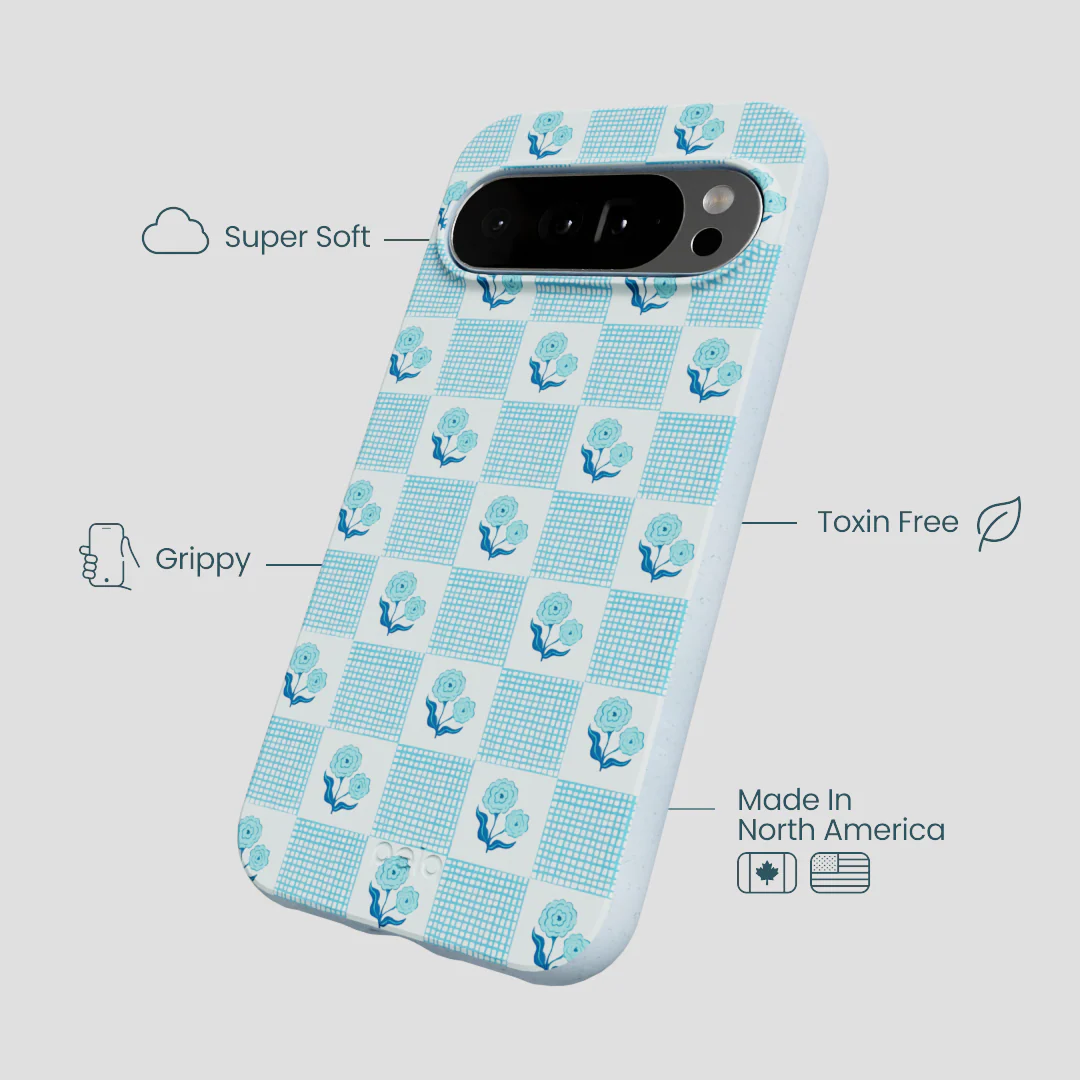 Powder Blue Garden Grid Google Pixel 10 Pro XL Case - Image 3