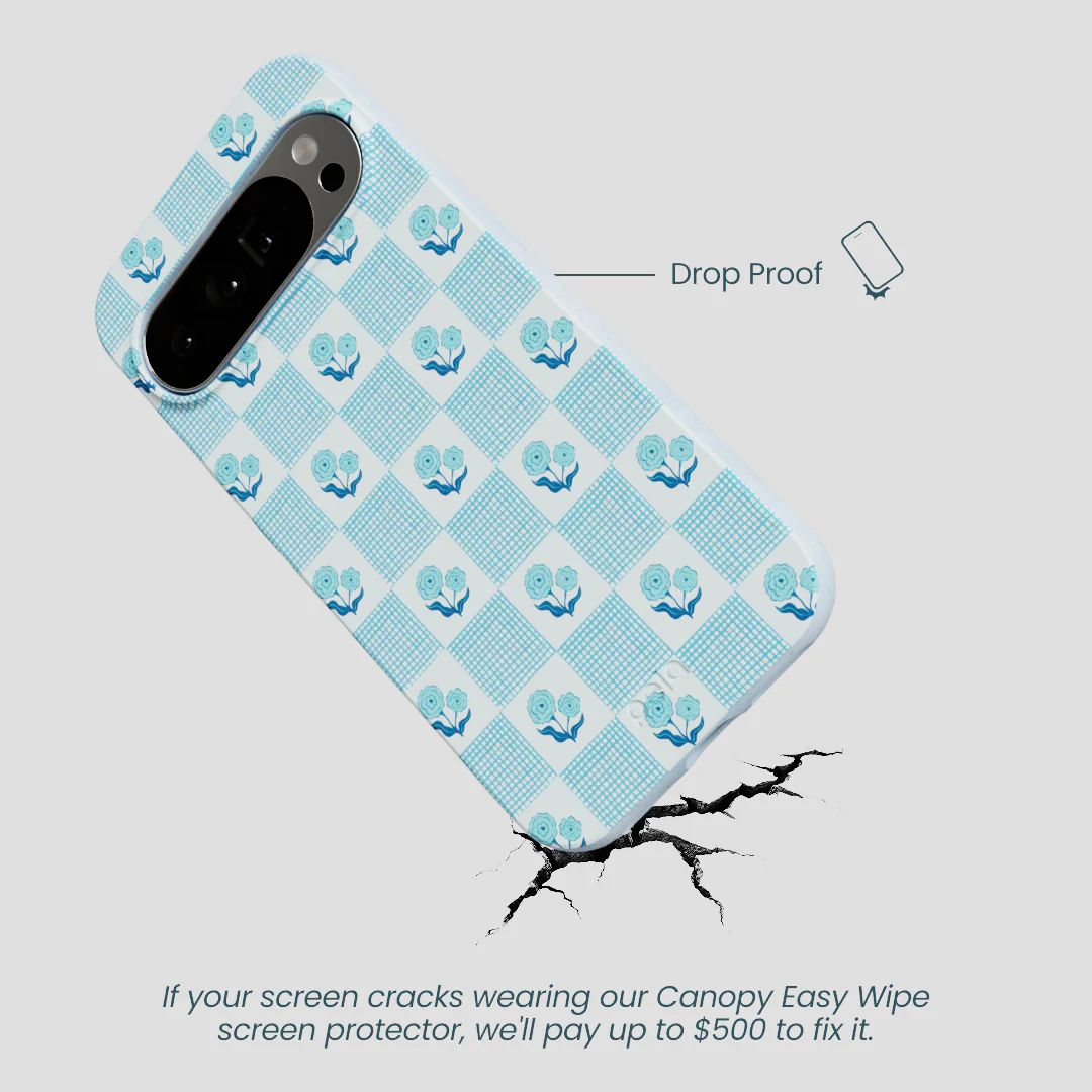 Powder Blue Garden Grid Google Pixel 10 Pro XL Case - Image 4