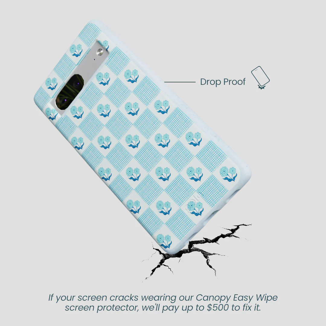 Powder Blue Garden Grid Google Pixel 7 Case - Image 4