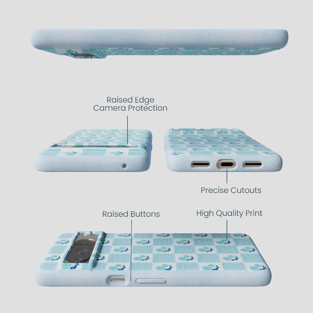 Powder Blue Garden Grid Google Pixel 8 Pro Case - Image 2
