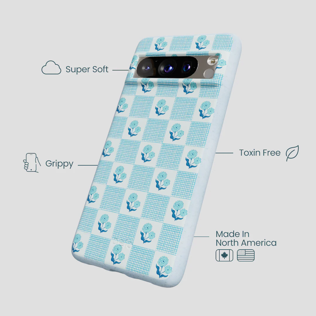 Powder Blue Garden Grid Google Pixel 8 Pro Case - Image 3