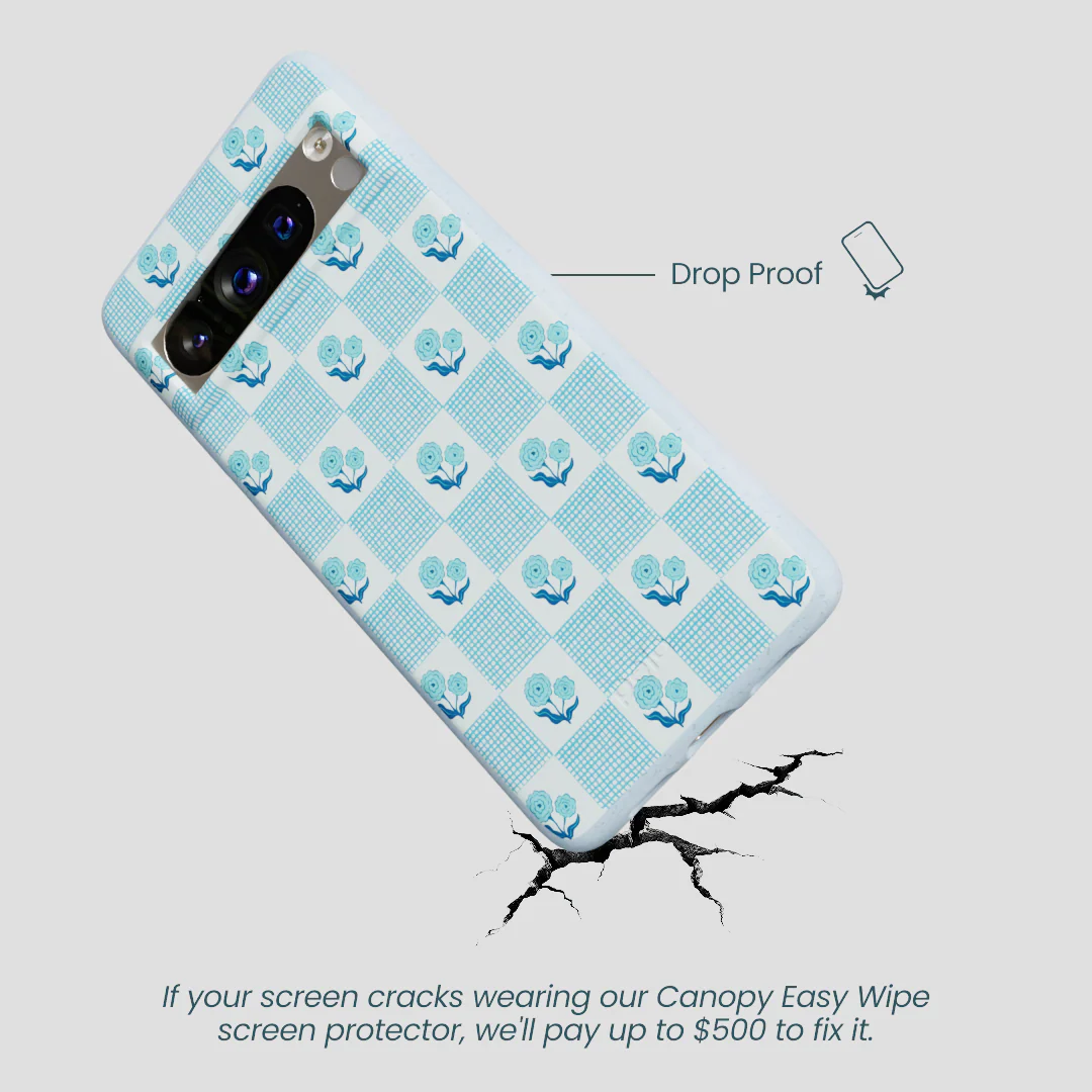 Powder Blue Garden Grid Google Pixel 8 Pro Case - Image 4