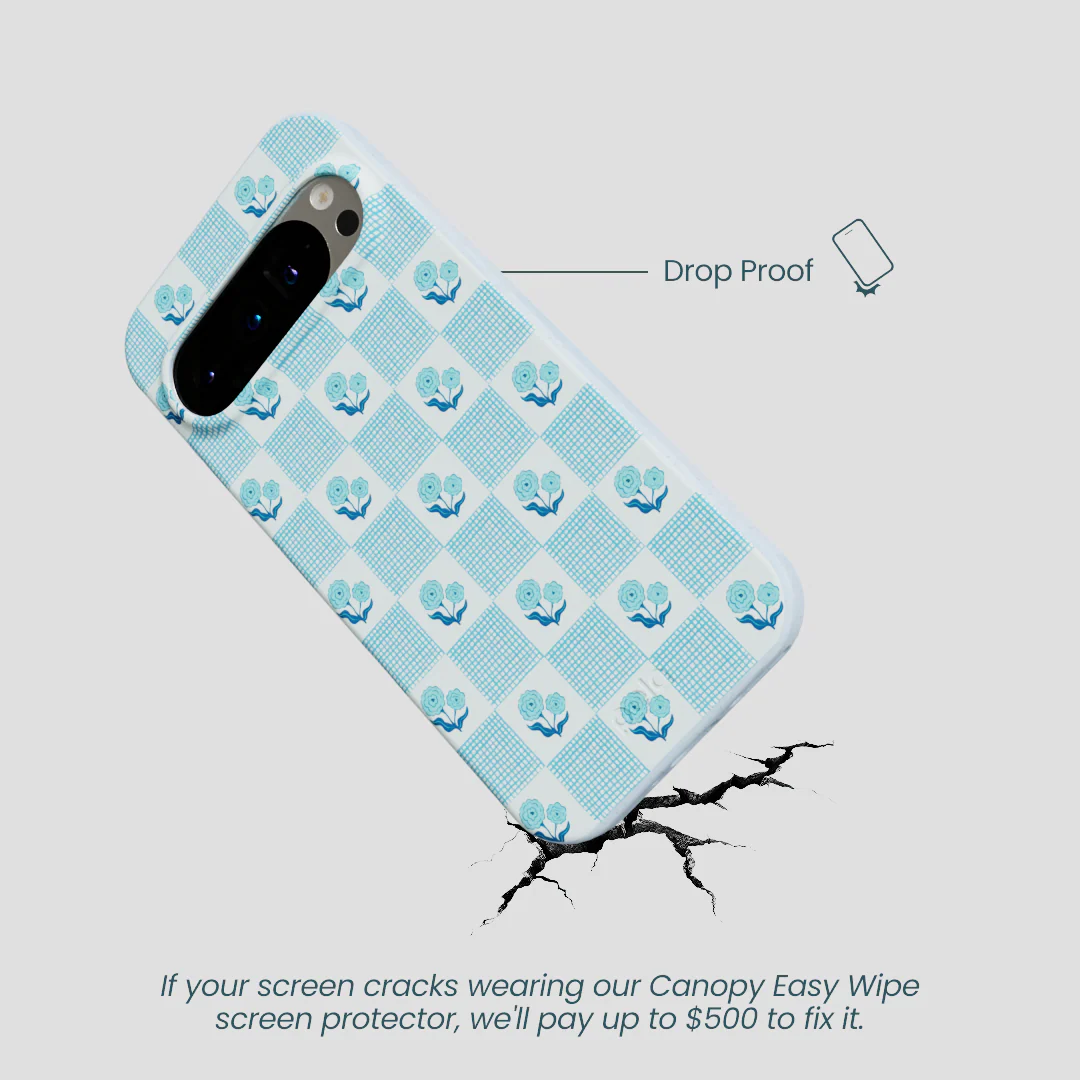 Powder Blue Garden Grid Google Pixel 9/9 Pro Case - Image 4