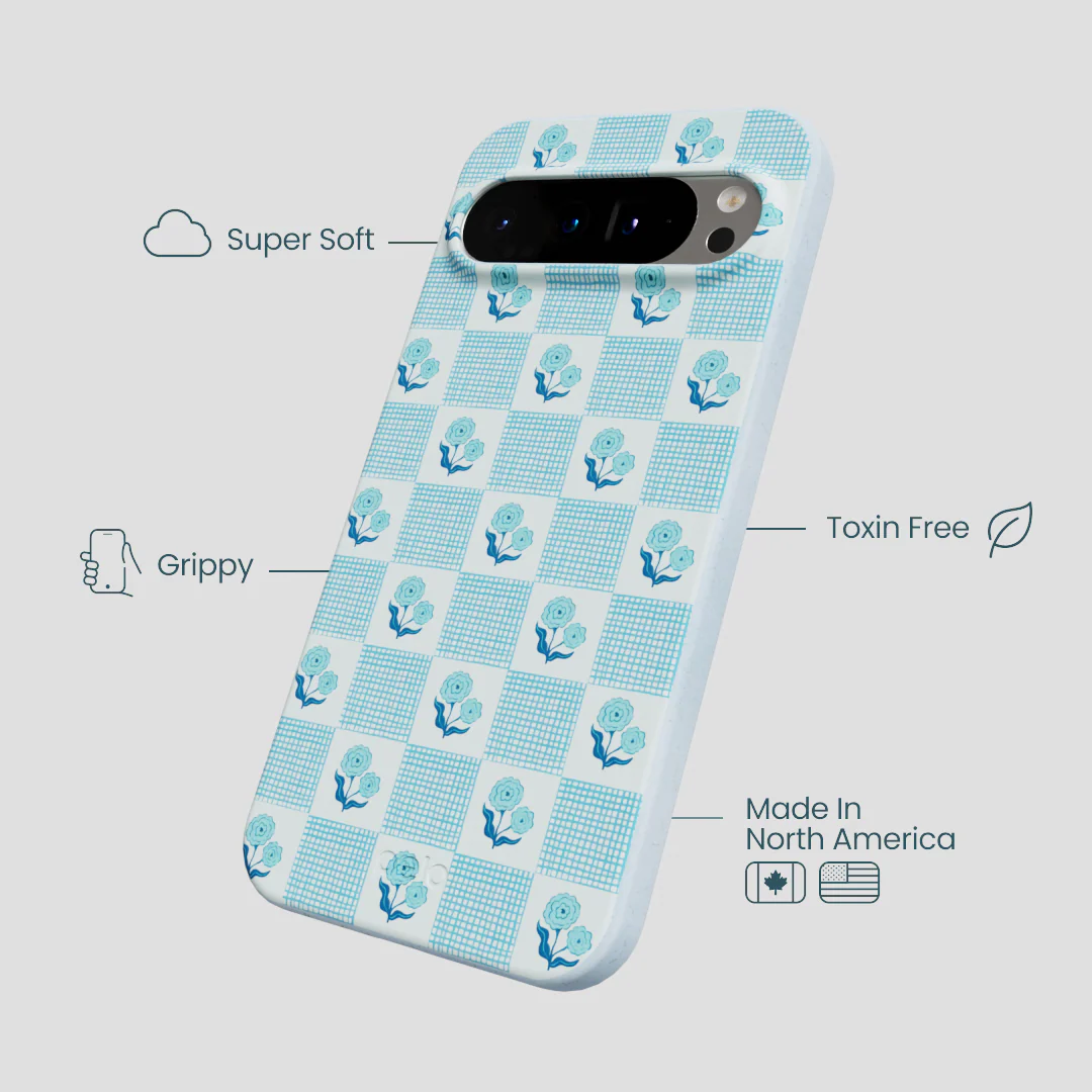 Powder Blue Garden Grid Google Pixel 9 Pro XL Case - Image 3