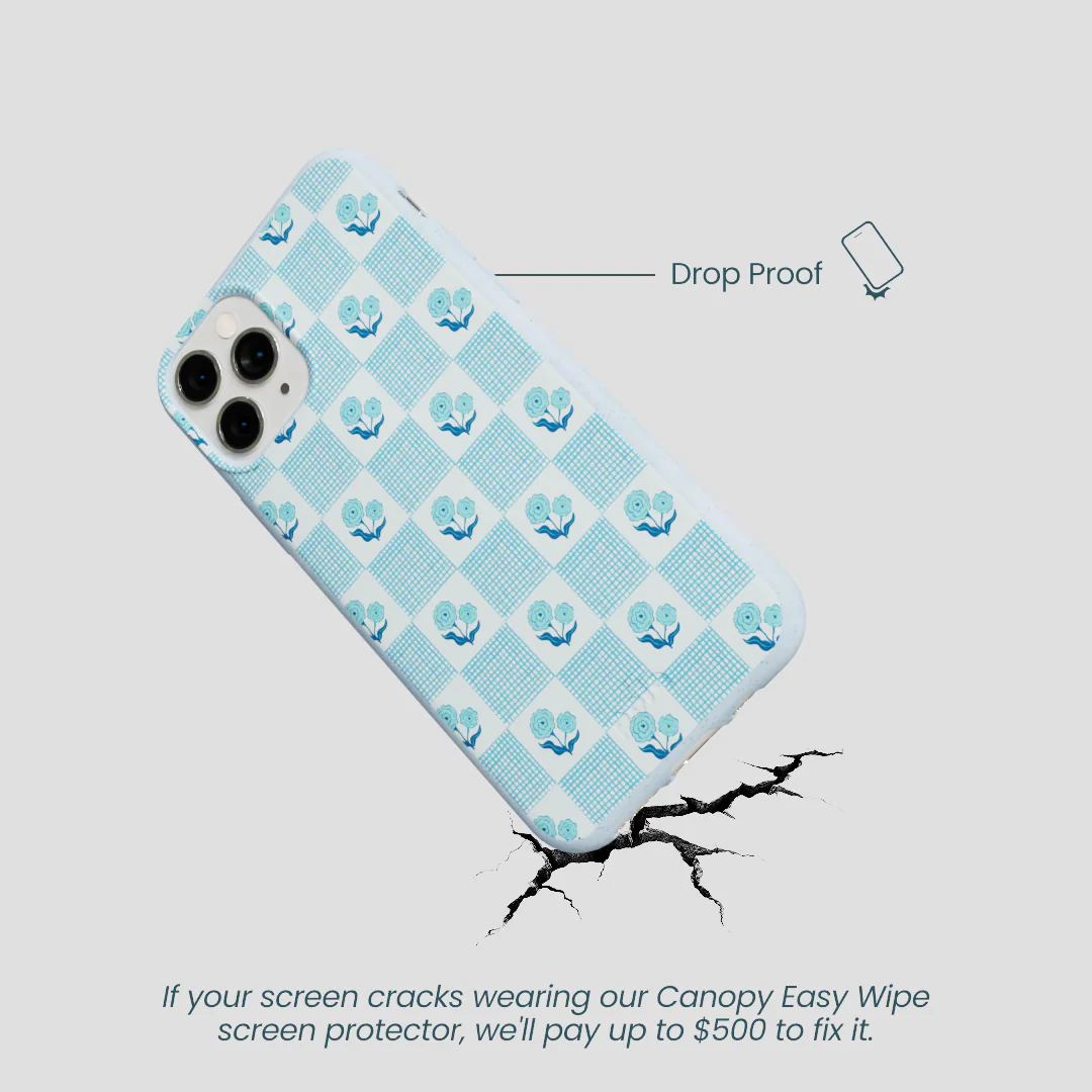 Powder Blue Garden Grid iPhone 11 Pro Case - Image 4