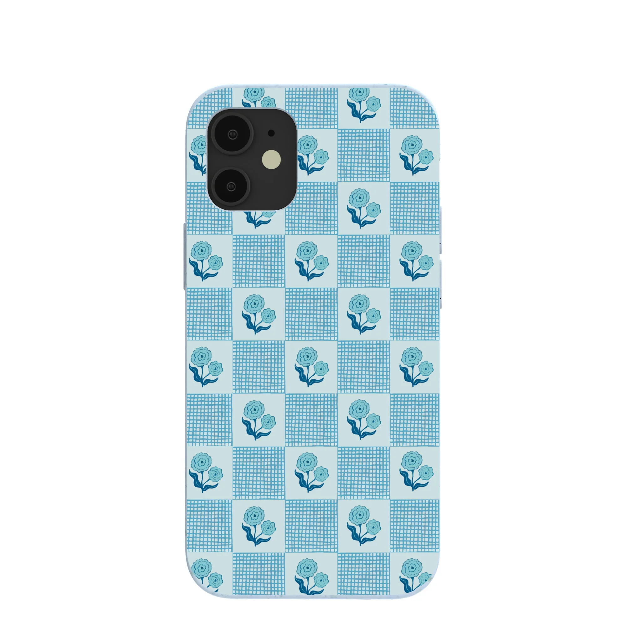 Powder Blue Garden Grid iPhone 12 Mini Case