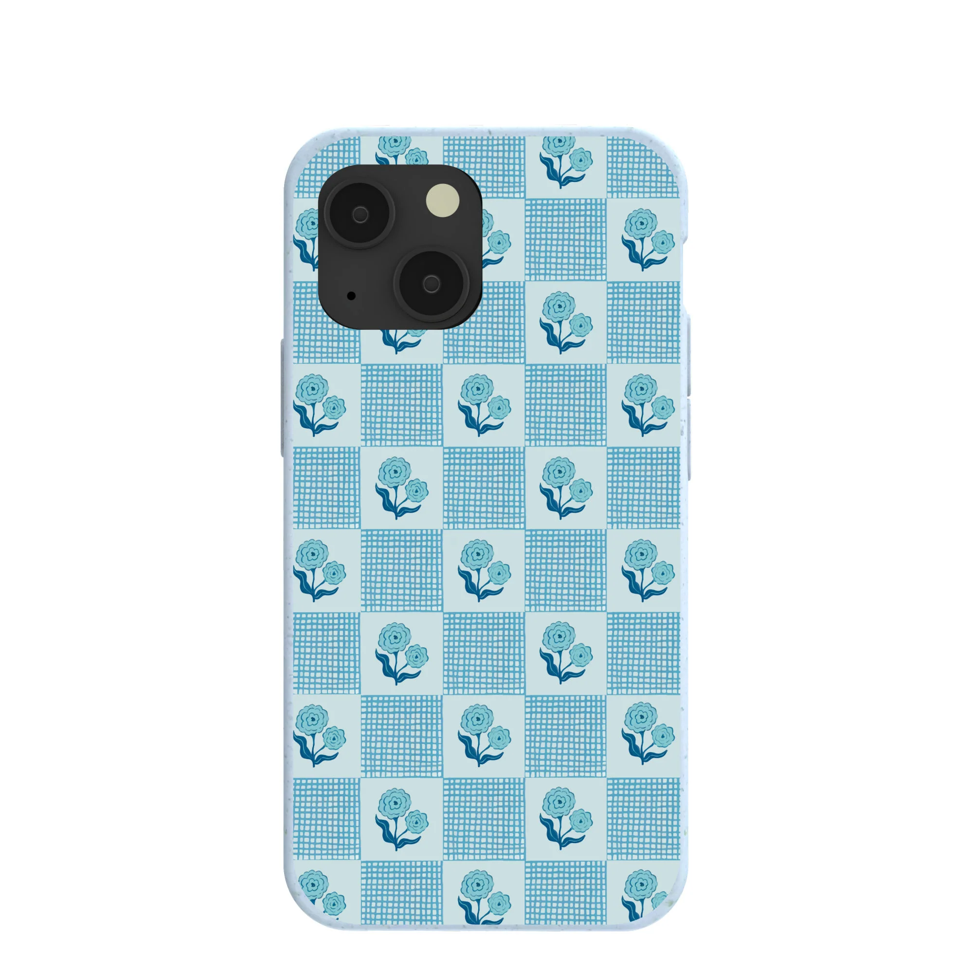 Powder Blue Garden Grid iPhone 13 Mini Case