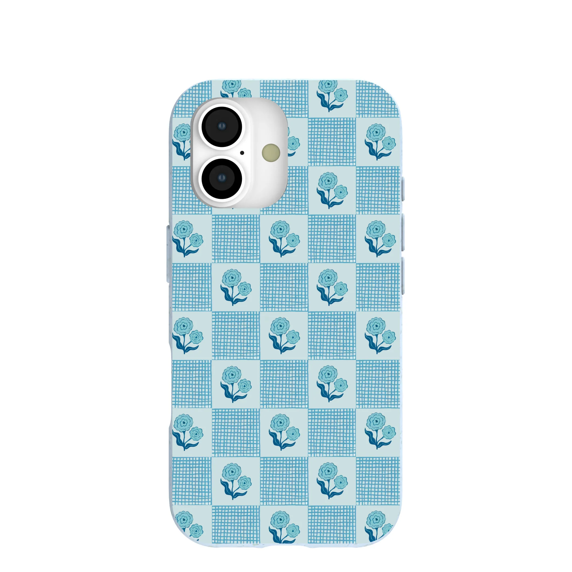 Powder Blue Garden Grid iPhone 17 Case