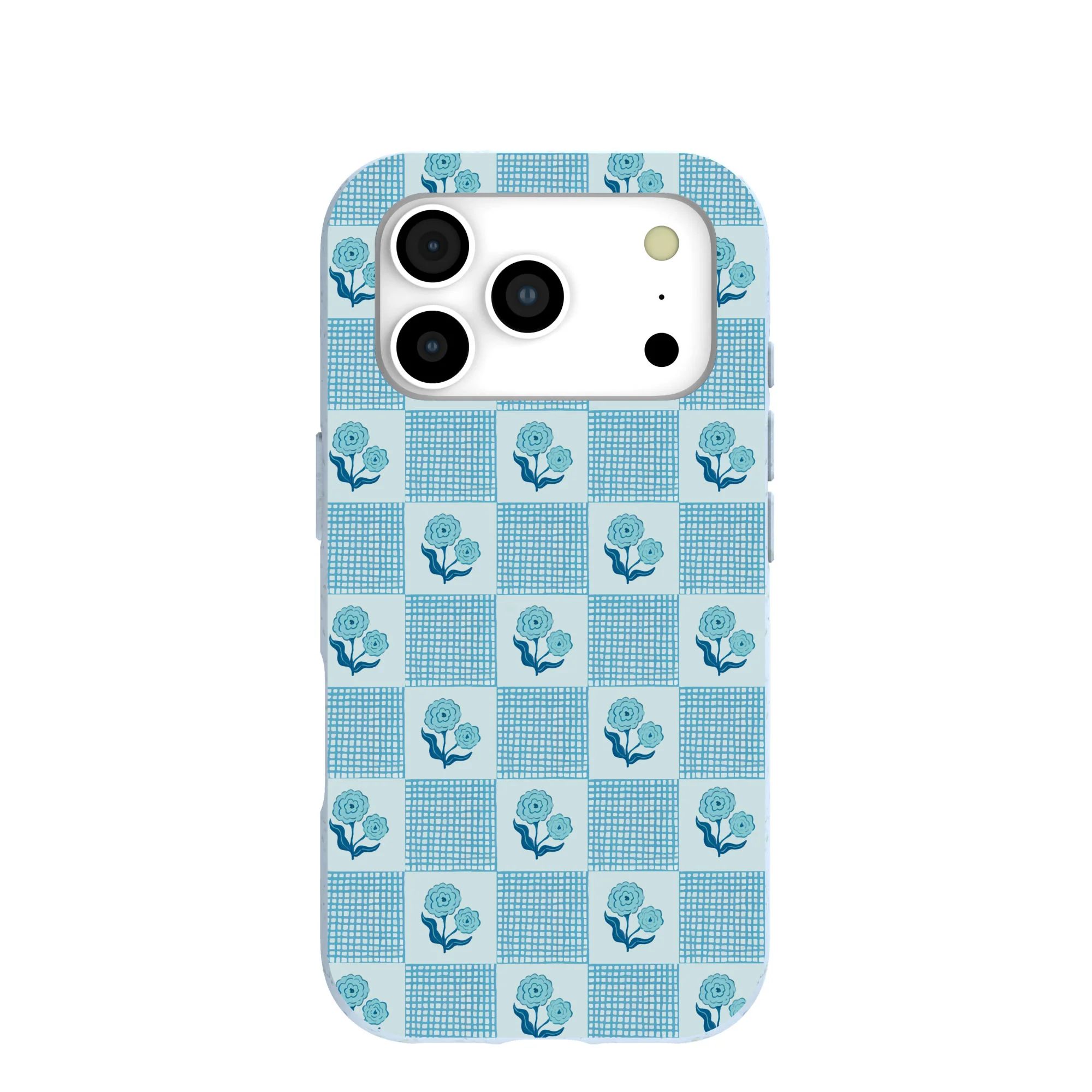 Powder Blue Garden Grid iPhone 17 Pro Case