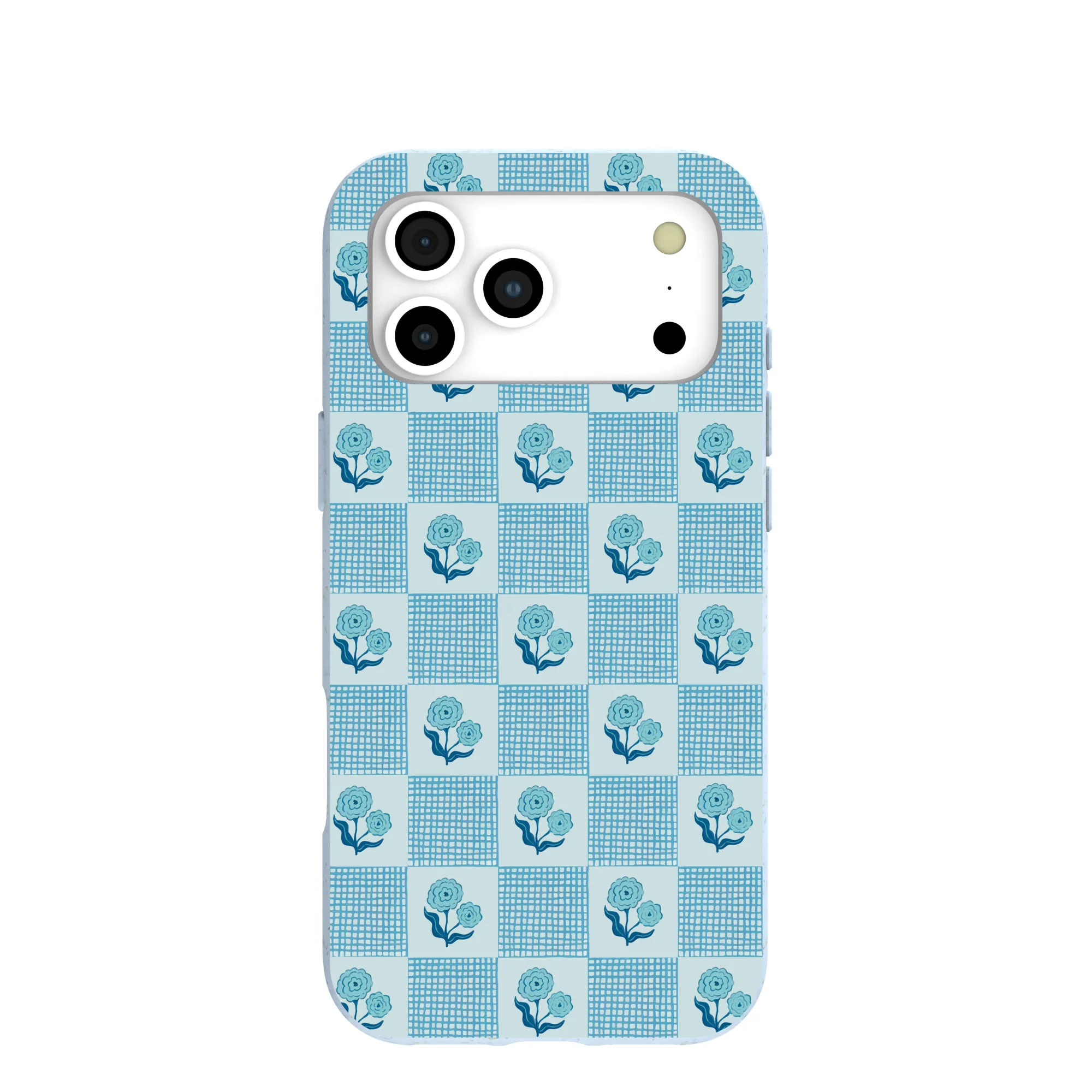 Powder Blue Garden Grid iPhone 17 Pro Max Case
