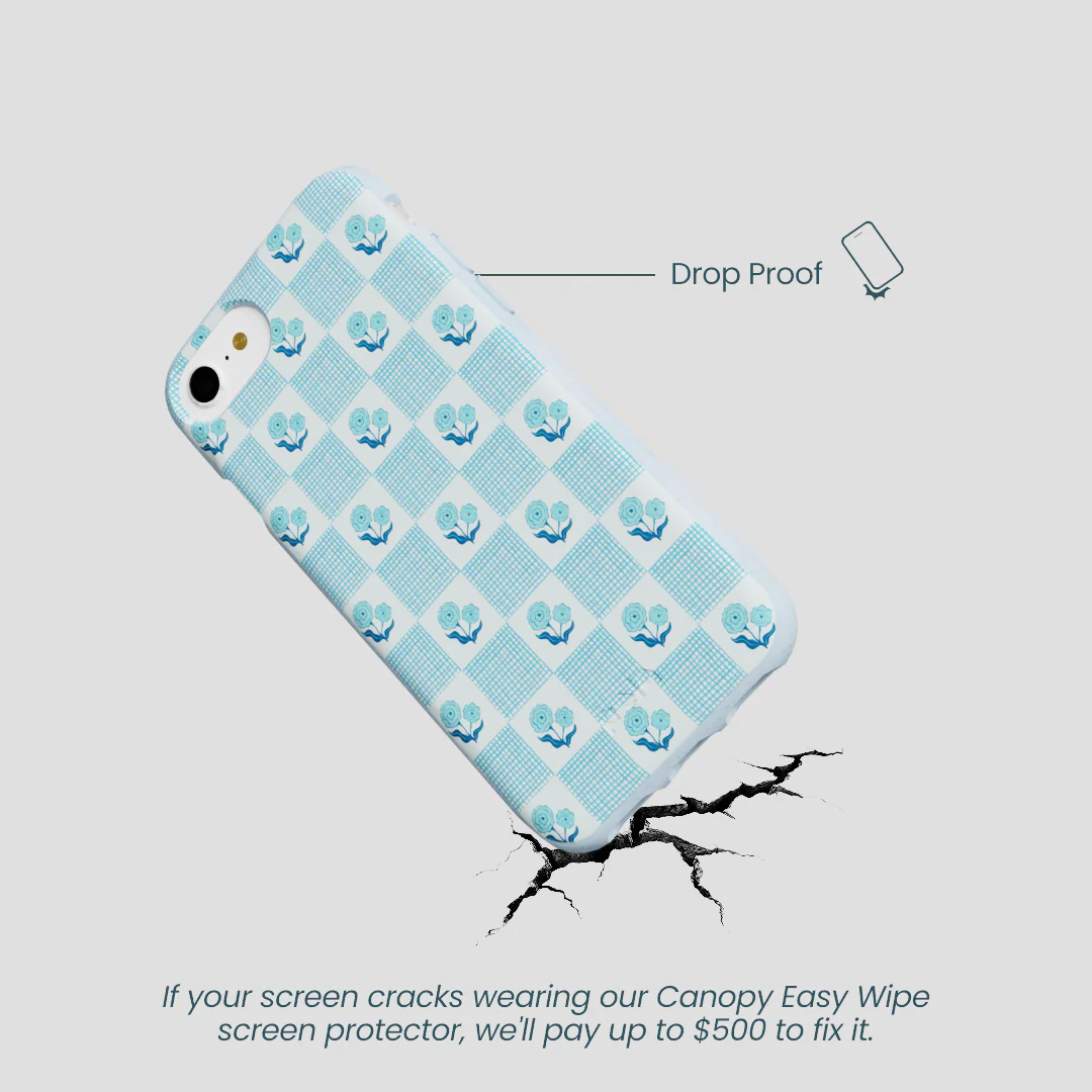 Powder Blue Garden Grid iPhone 6/6s/7/8/SE Case - Image 4
