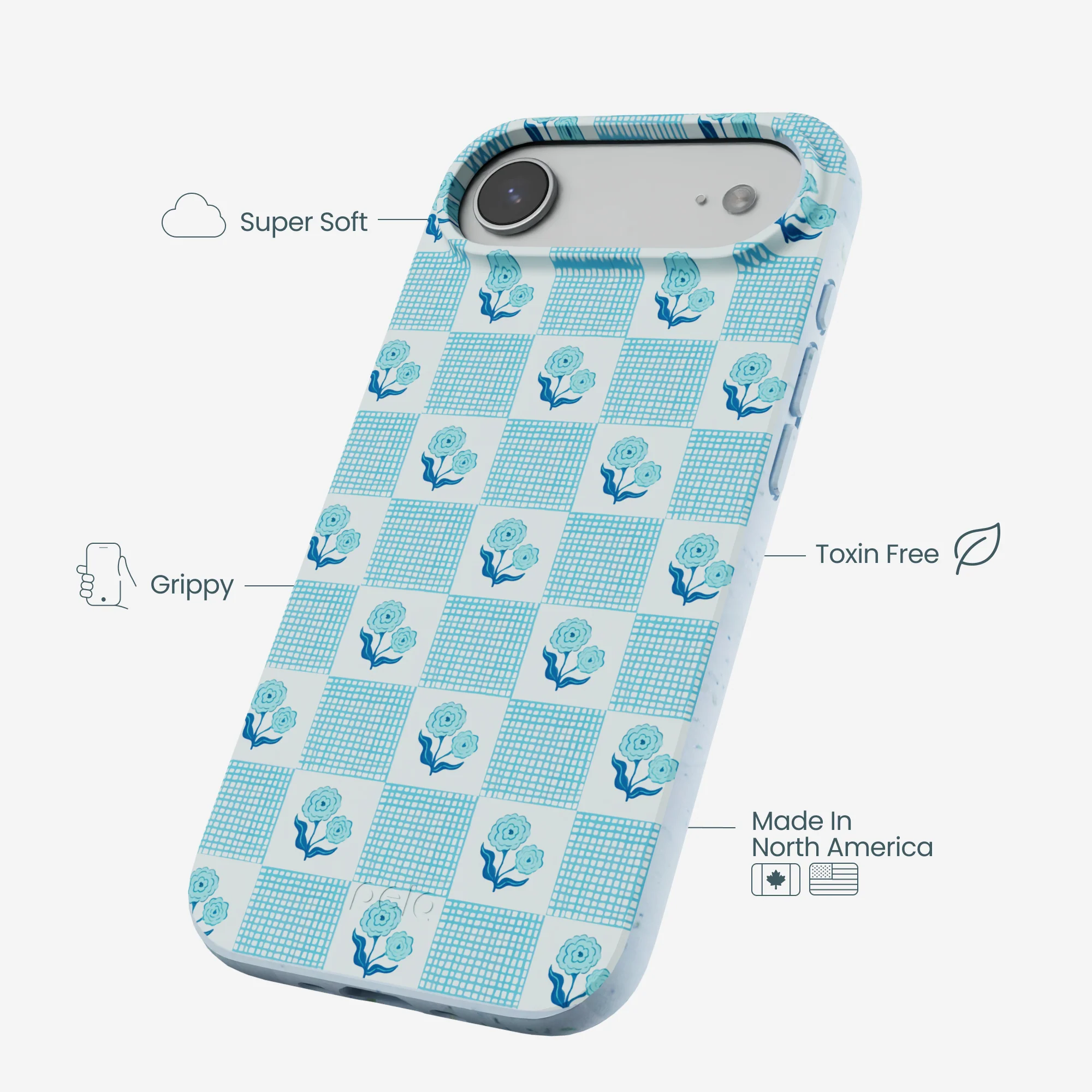 Powder Blue Garden Grid iPhone Air Case - Image 3