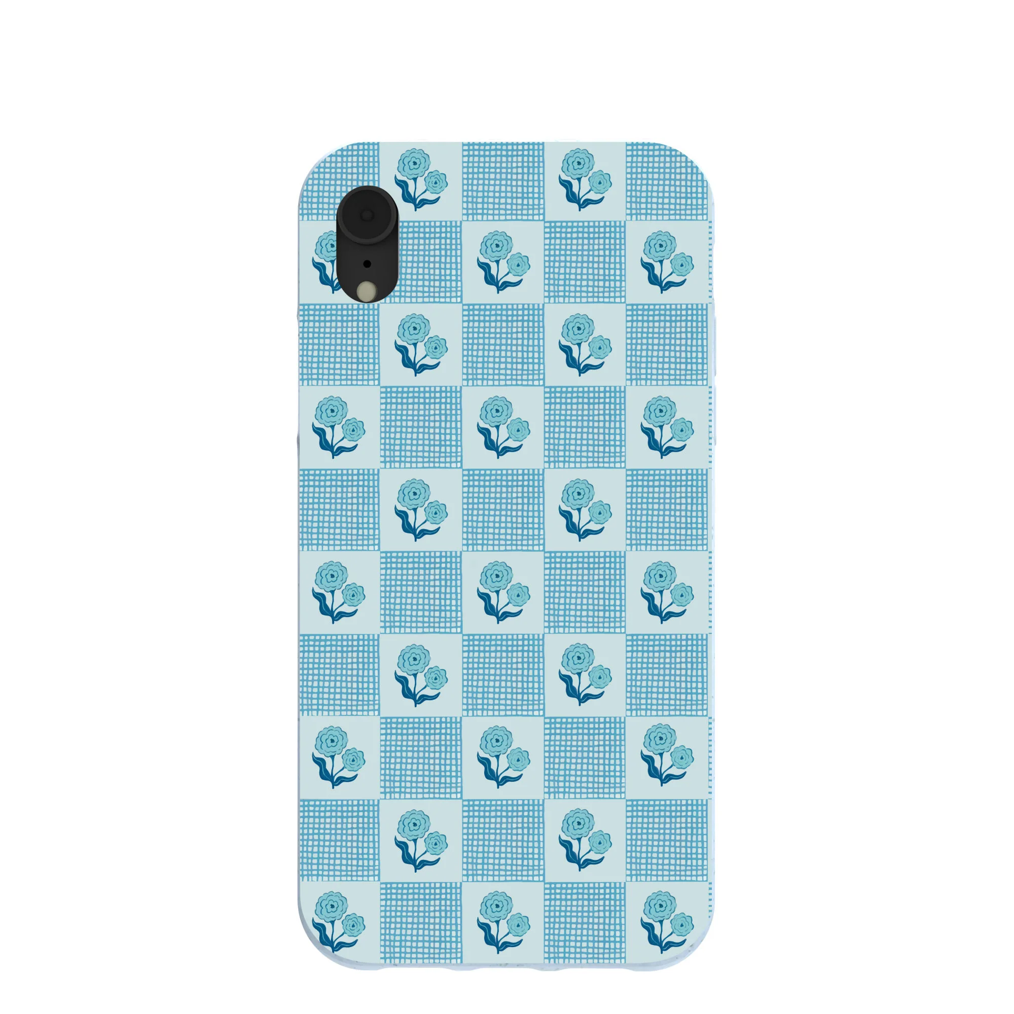 Powder Blue Garden Grid iPhone XR Case